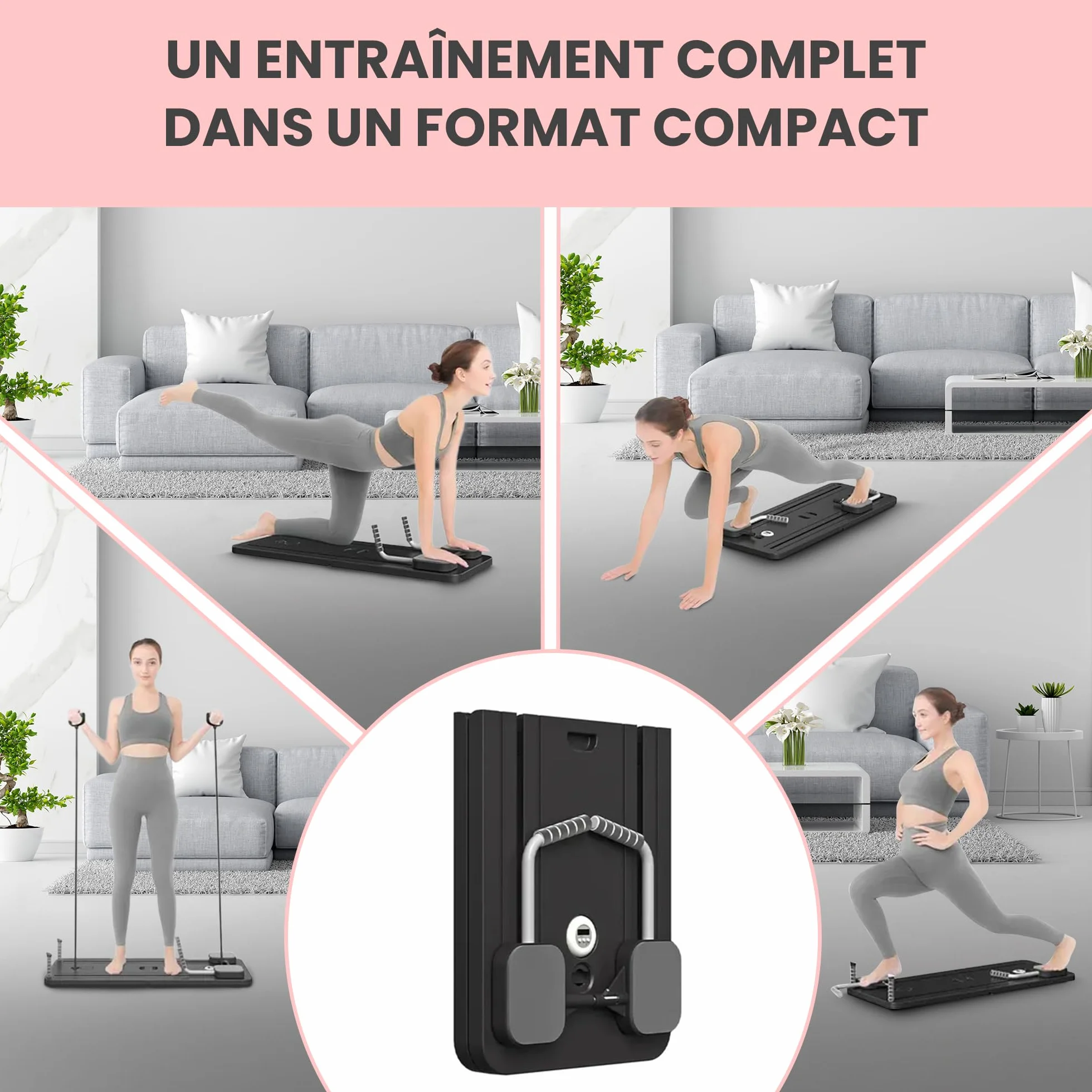 Extralink Pilates Reformer 6 en 1 Multifonctionnel Pliable Compact