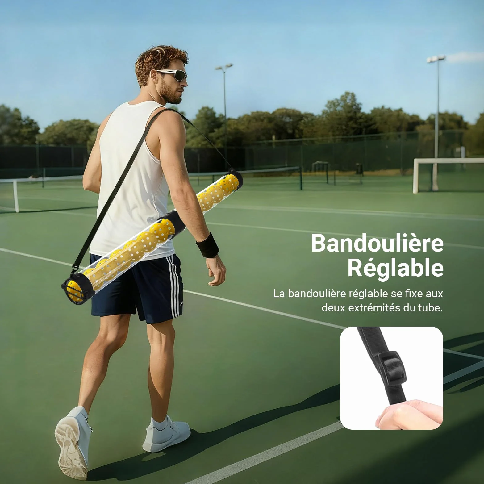 NEEWER Ramasseur de balles Tennis Pickleball détachable sans pliage bandoulière