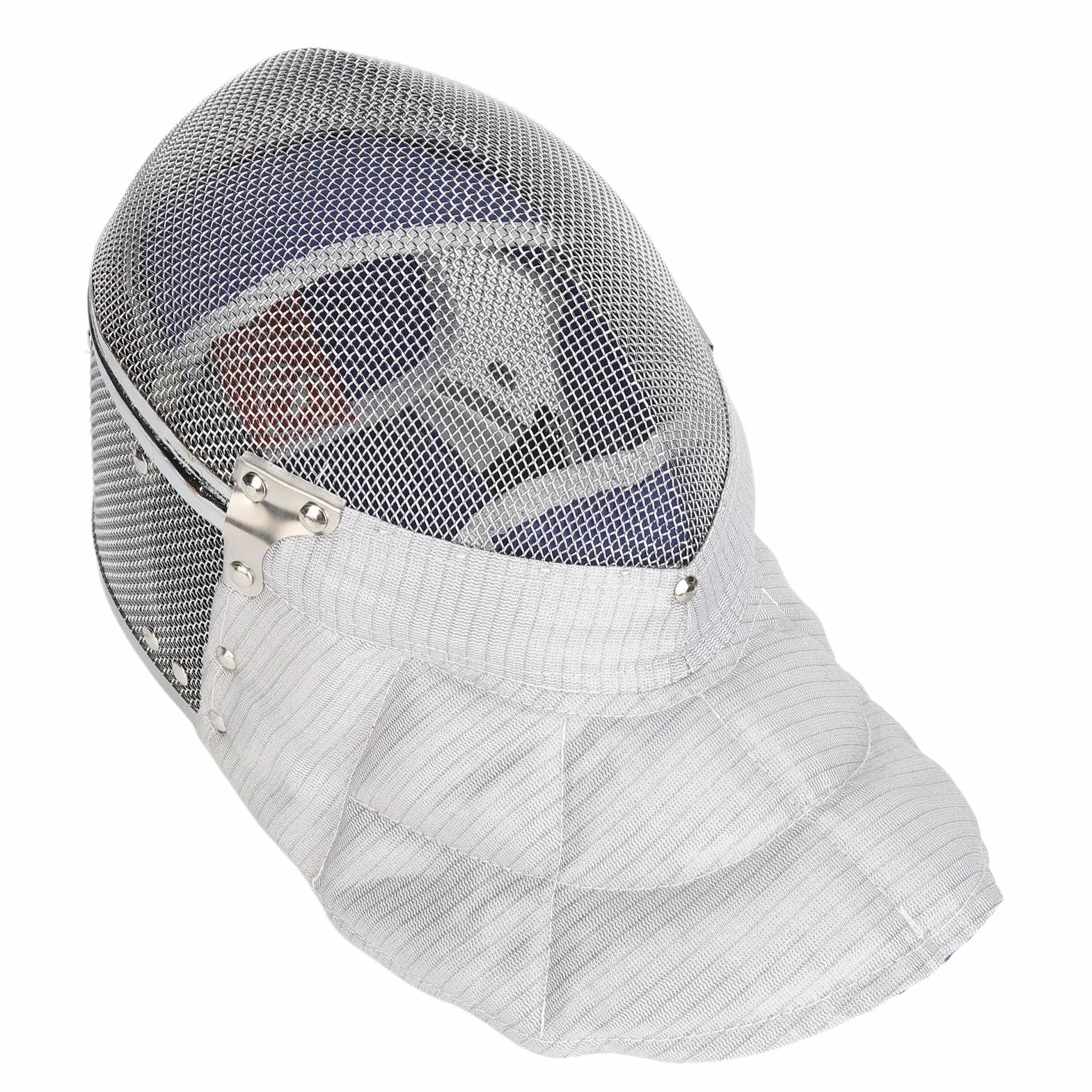 Casque d'escrime, Casque en d'acier certifié CE 350N avec Bavoir rembourré en Cuir PU, Idéal pour Les Escrimeurs Débutants et Expérimentés