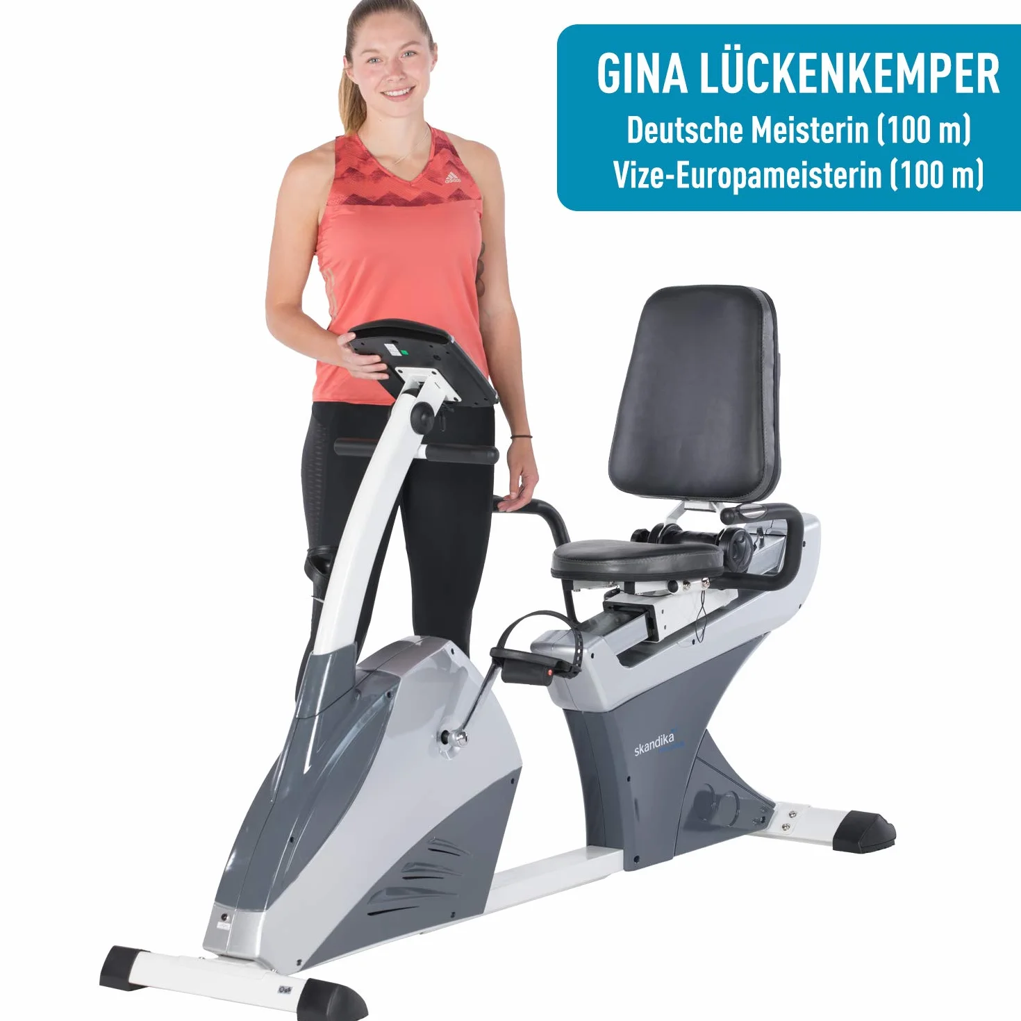Skandika Centaurus Ergomètre inclinable, 13 kg, 12 programmes d'entraînement préinstallés et commande Bluetooth pour smartphone/tablette avec Google Street View