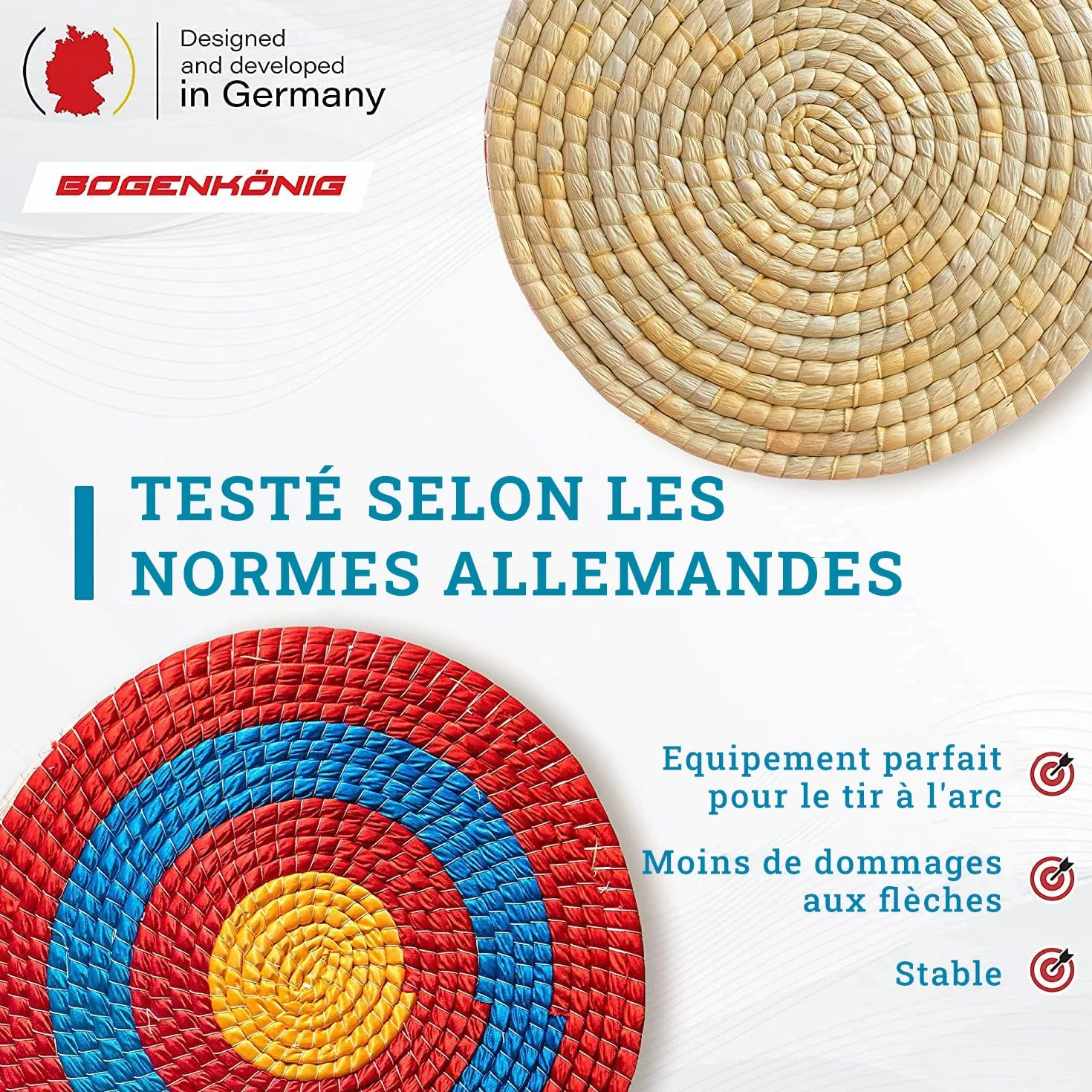 Cible tir à l'arc - Cible en Paille résistante aux intempéries pour Adultes & Enfants I Cible en Paille pour Arc et flèches & arbalète, Accessoires tir à l'arc, cibles pour tir