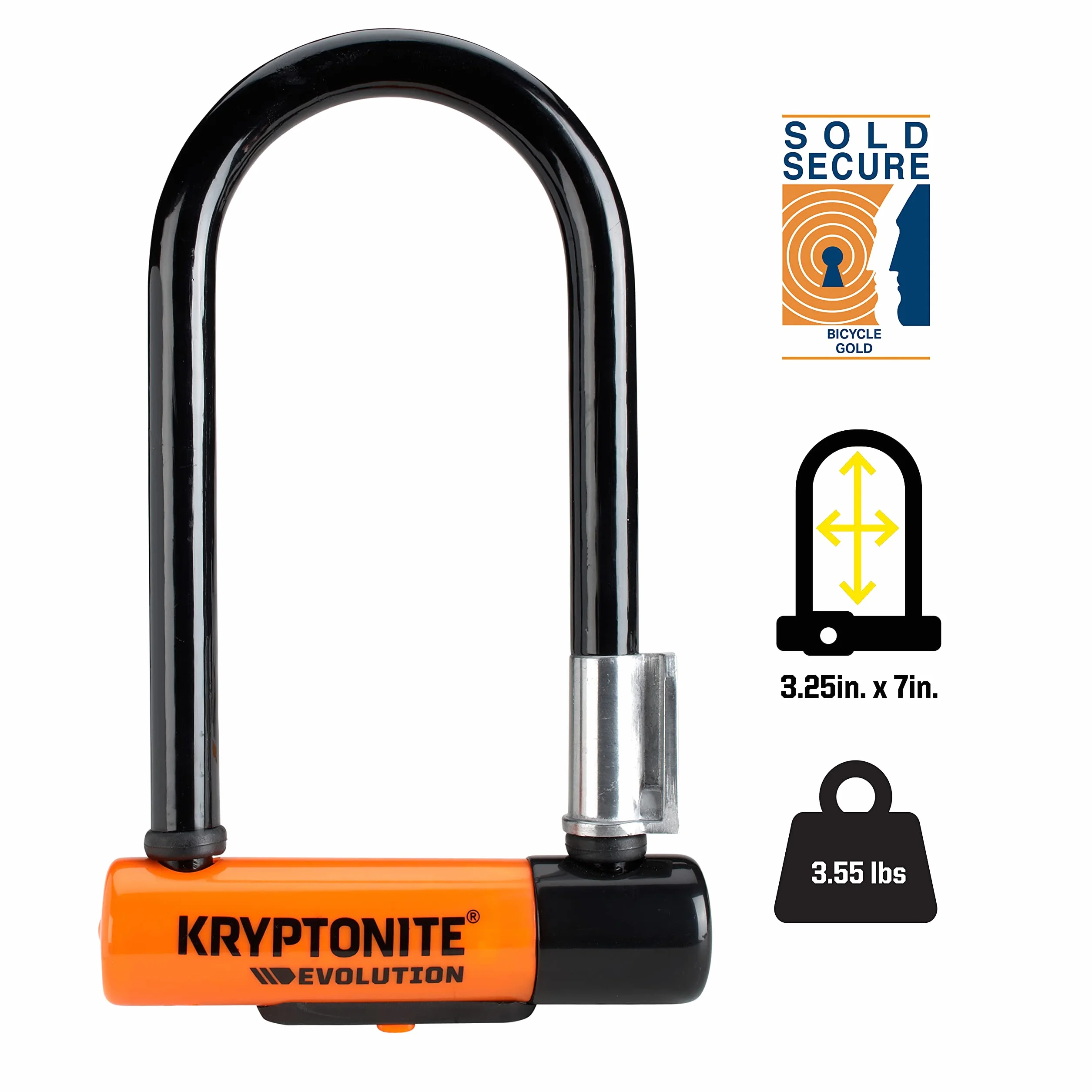 Kryptonite Antivol en U Evolution Mini-7 W/Flex | Antivol Vélo avec Câble Flexible à Double Boucle | Cadenas pour Vélos | Niveau de Sécurité 7/10 | Niveau de Protection Élevé | Dimensions 8,3x15,3 cm