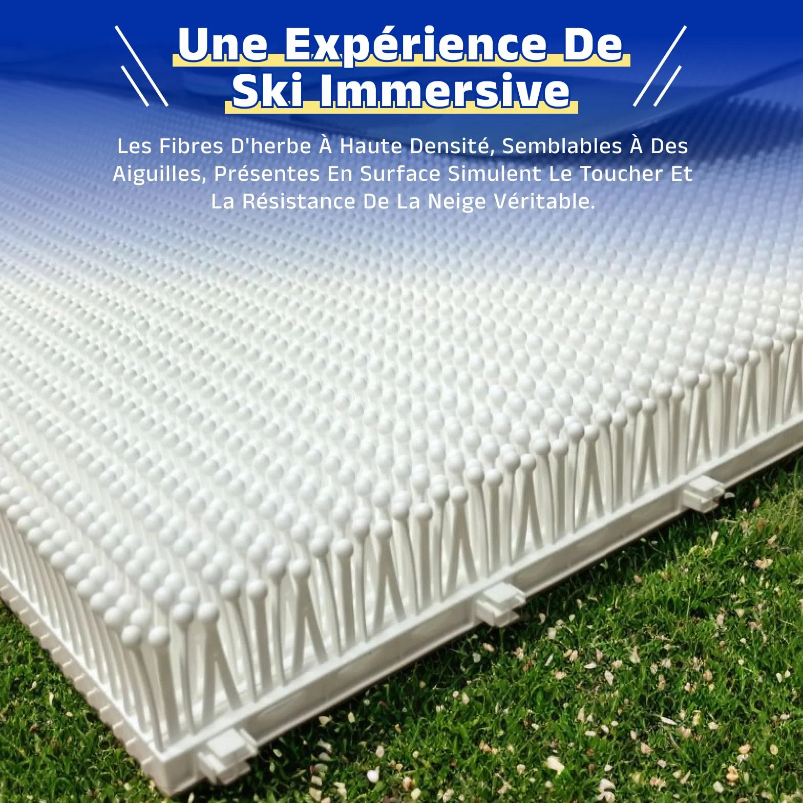 Tapis de Ski Intérieur, Tapis d‘entraînement de Ski à Domicile, Appareil Multifonction pour Simuler Le Ski sur Sol Sec, pour Entraînement et Pratique du Ski sans Neige