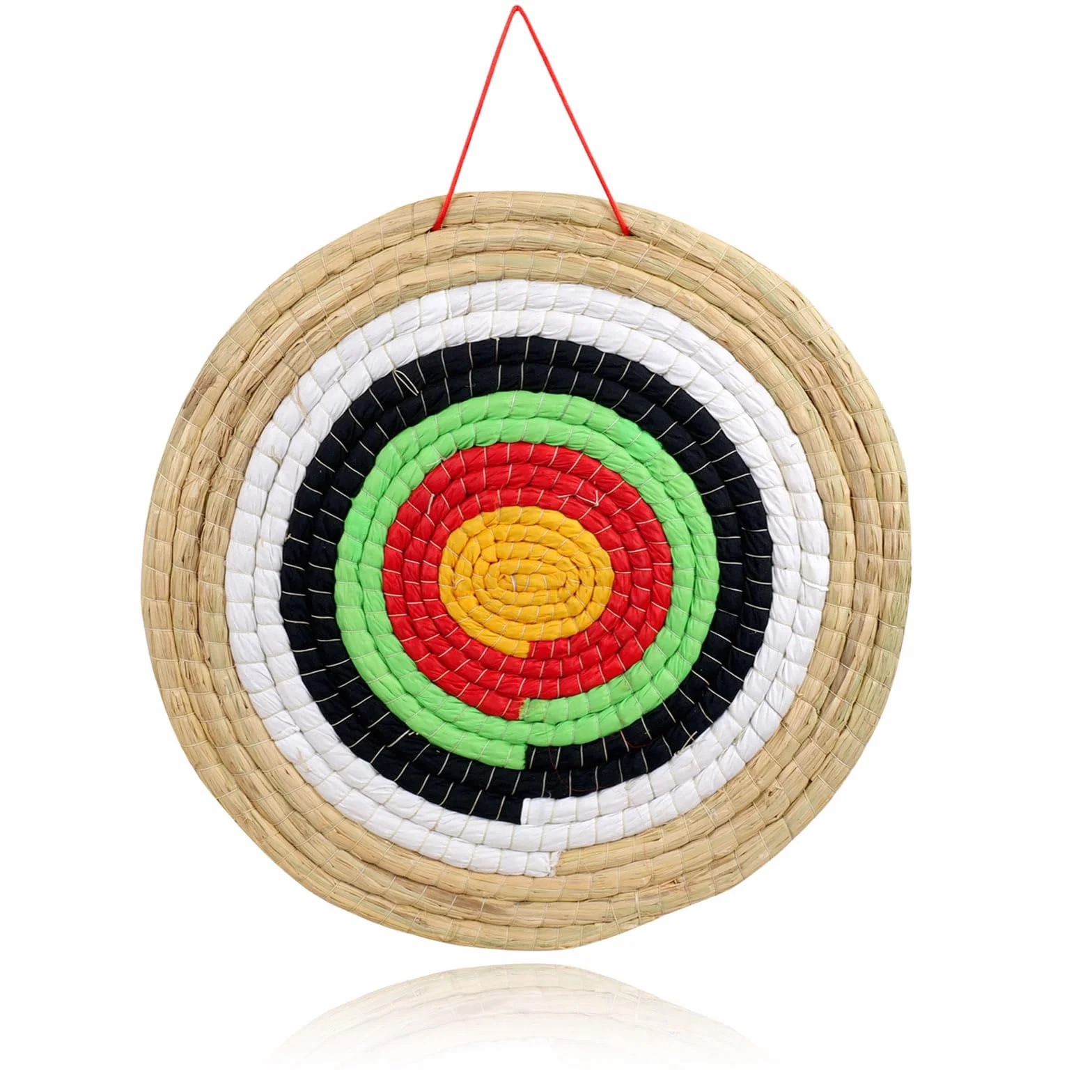 Cible en paille 50 cm pour le sport à l'arc | Cible de paille traditionnelle avec 5 anneaux | Différentes épaisseurs