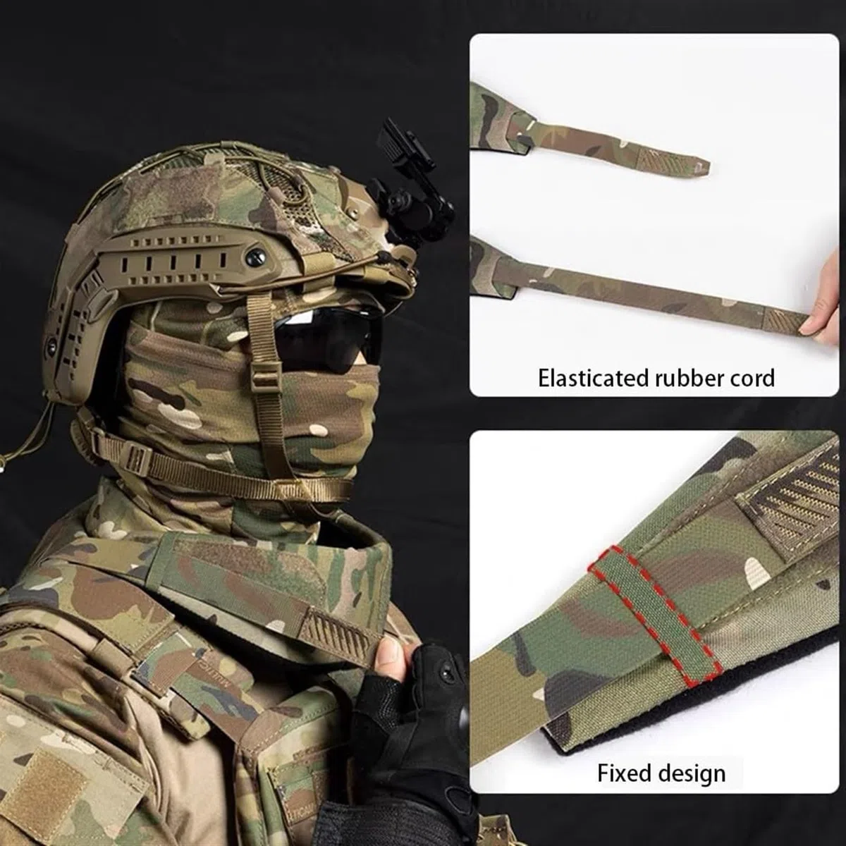 Protège-Cou Tactique for Gilet, Accessoires Tactiques Airsoft Paintball en Nylon Cordura 500D, Protège-Cou Épais Universels(E)