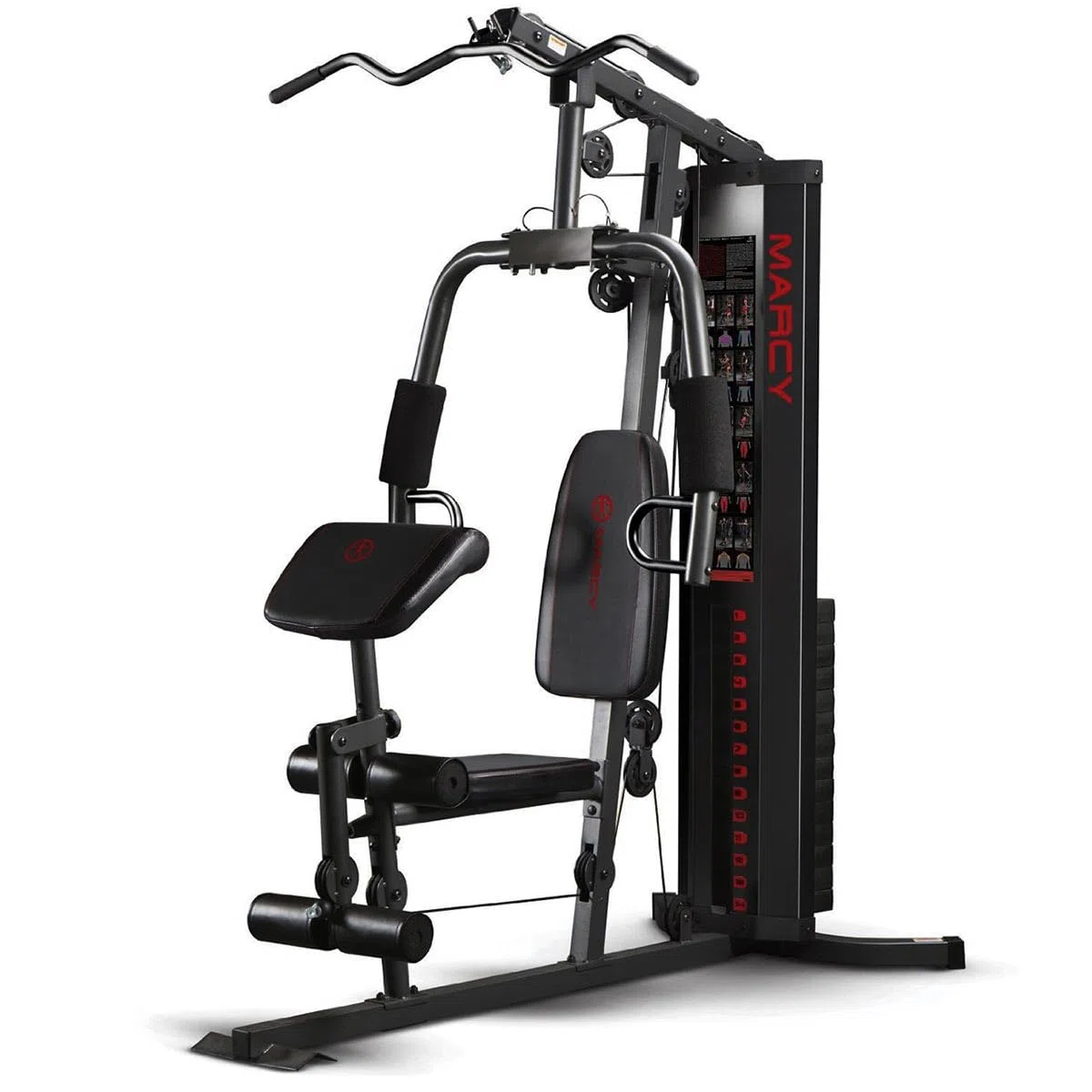 Marcy Appareil à Charges guidées Eclipse HG3000 Compact Home Gym - Tour de Poids de 68 kg - Poulie Haute et Basse - Poids Maximal de l’utilisateur 135 kg - 4 Versions