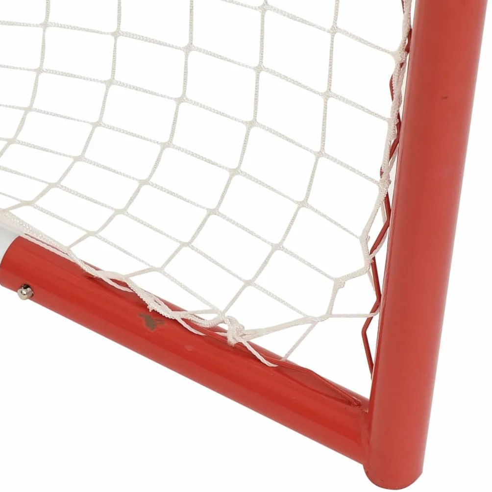 Générique But de Hockey avec Filet Rouge et Blanc 153x60x118 cm,Buts de Hockey sur Gazon,8.88KG-93741