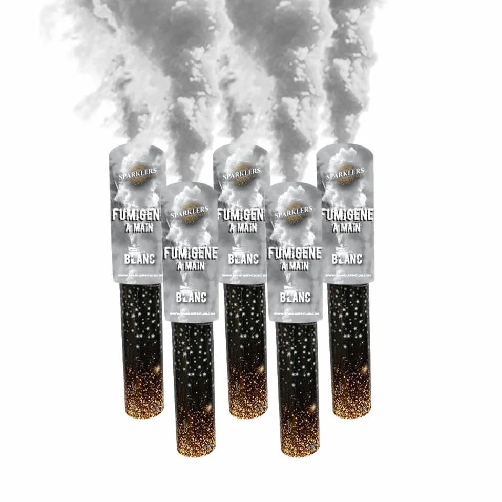 Lot de 5 Fumigène Torche à Main Blanc 45 secondes Catégorie F1