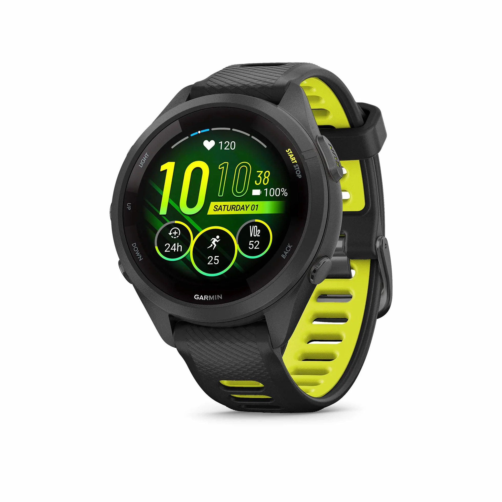 Garmin Forerunner® 265S Montre GPS, unisexe, noir/jaune citron, taille unique