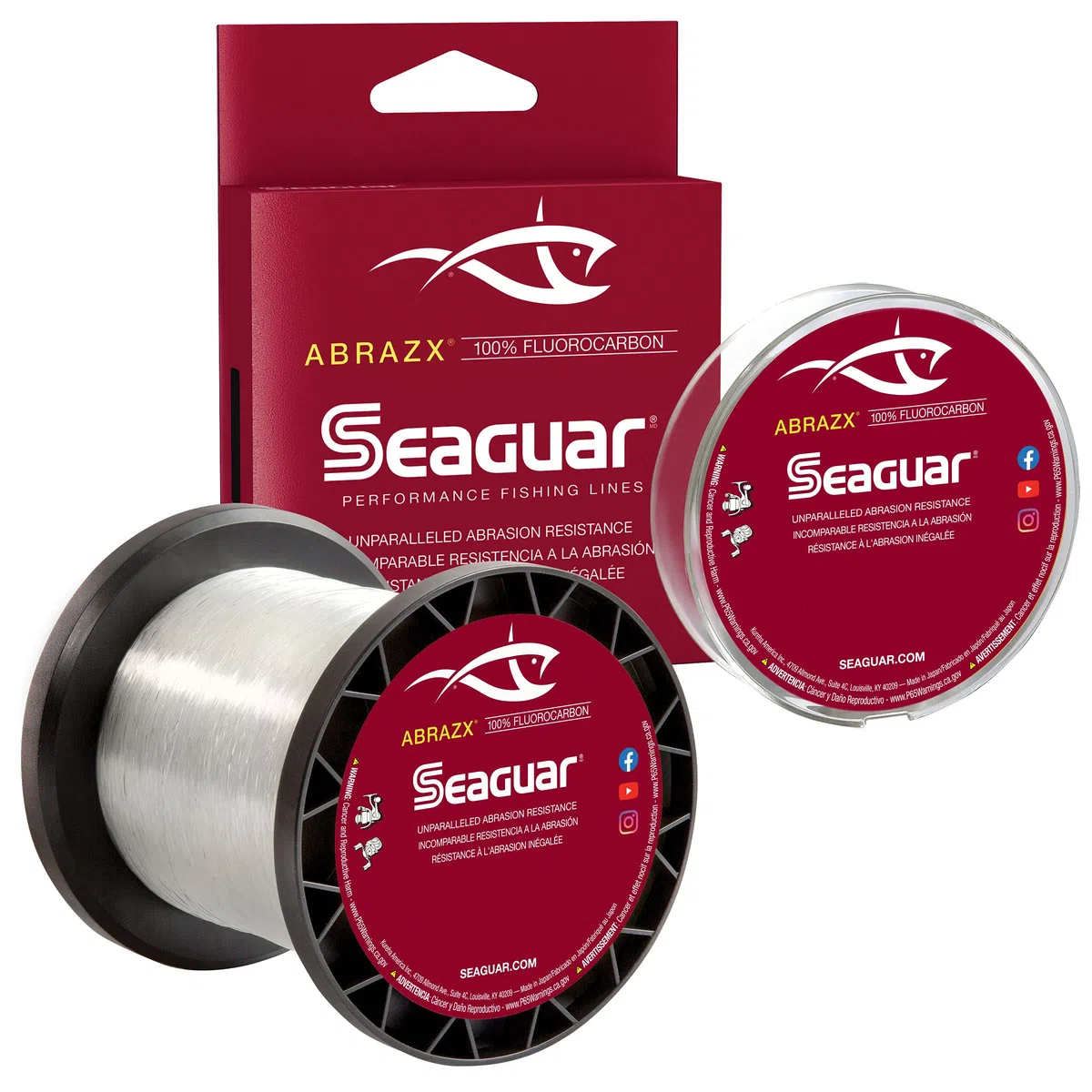 Seaguar AbrazX Ligne de pêche en fluorocarbone résistant à l'abrasion pour quais, rochers, Herbes et pontons – Plusieurs Tailles