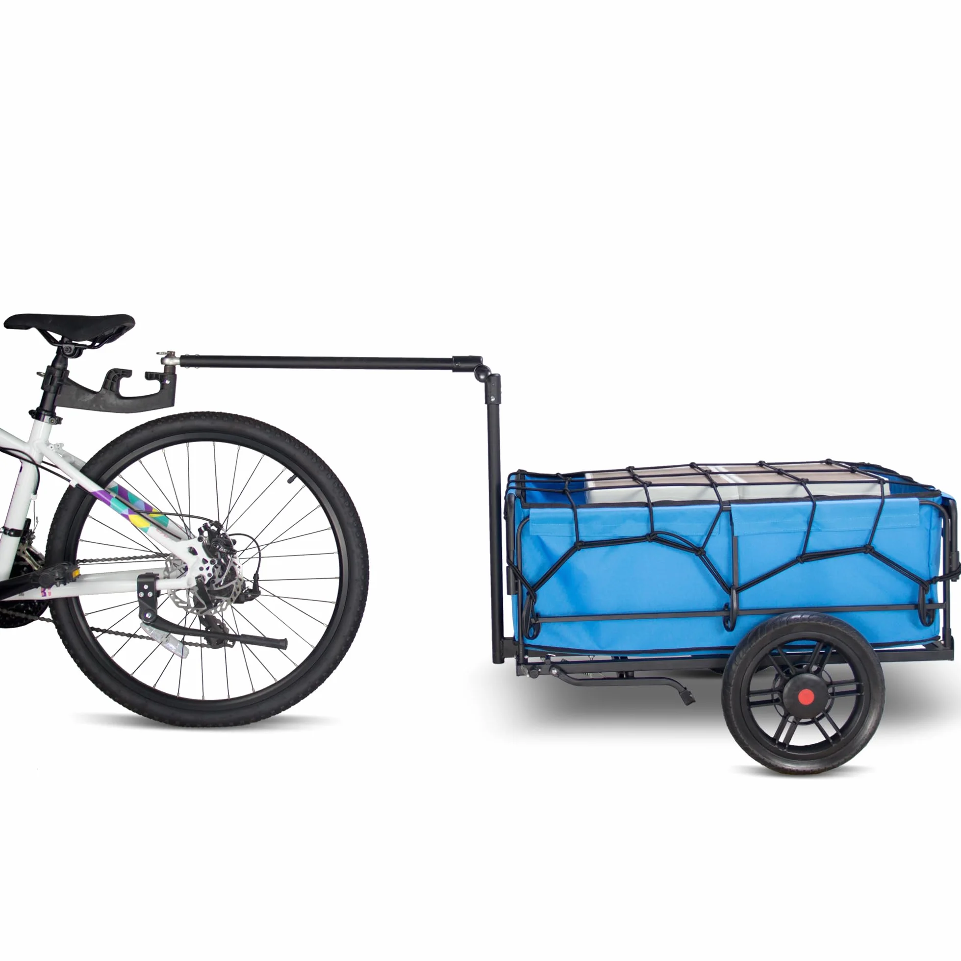 Tmz Remorque de vélo avec plate-forme de support de 125 l, remorque avec attelage, remorque pour vélo 50/120 kg, chariot avec pneus amovibles, cadre pliable, autocollants réfléchissants