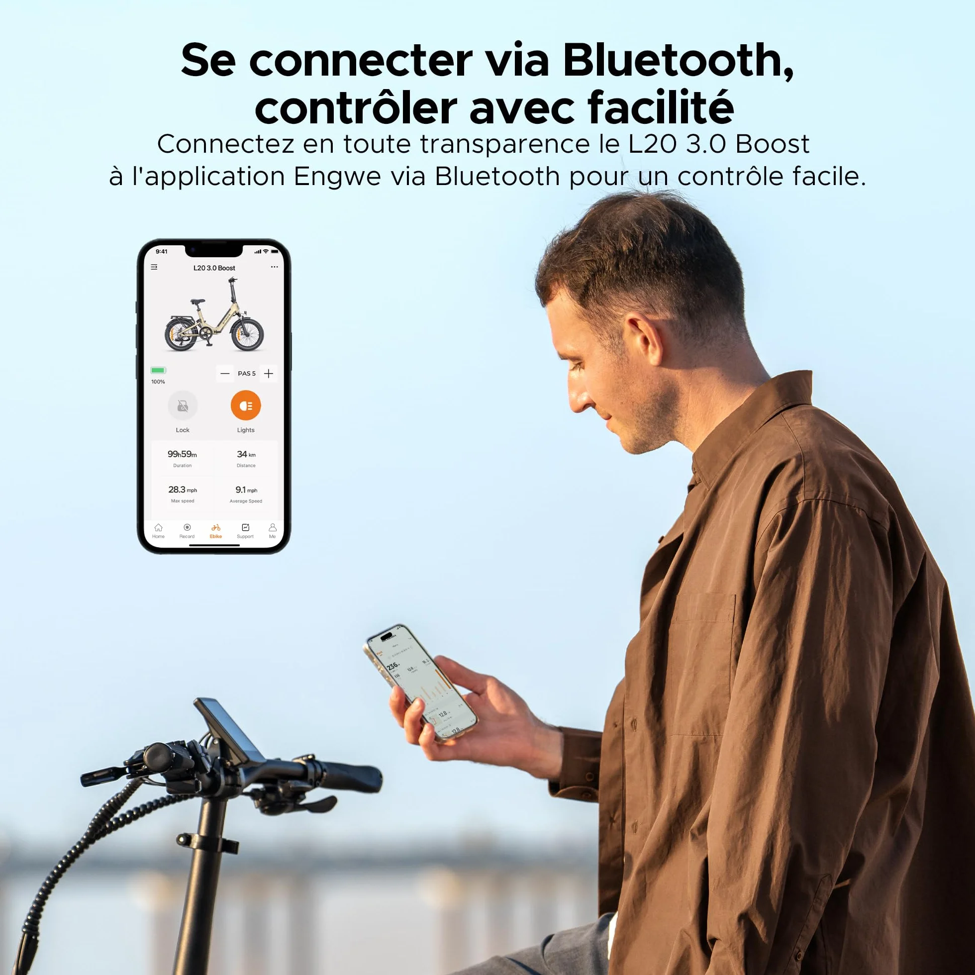ENGWE Velo Electrique avec APP, Vélo électrique Batterie 48V 13,5 Ah jusqu'à 135 km, Capteur de Couple et Freins Hydrauliques, Pneus 20 * 3.0, 2 Heures de Charge