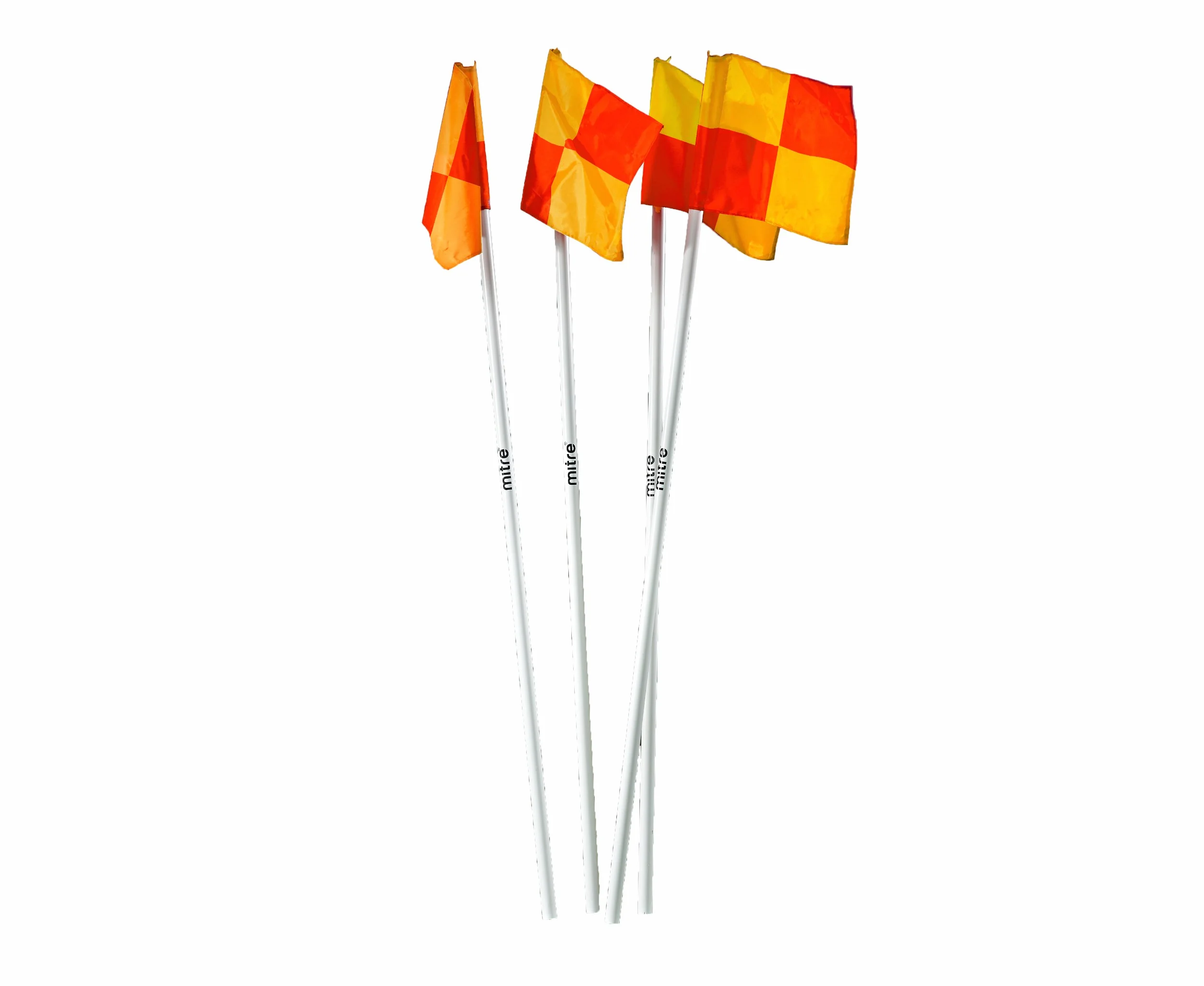 Mitre Lot de 4 Drapeaux d’Angle à Carreaux pour Football, Blanc, Taille Unique