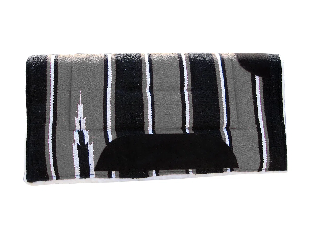 Tapis de selle western en polaire avec motif vache Gris 32 x 81 cm Épaisseur 3,8 cm