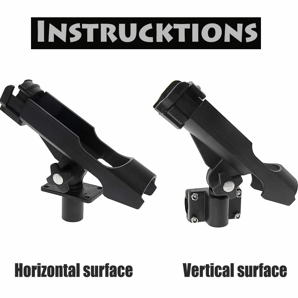 Support de Canne à Pêche pour Bateaux et Kayak à 360 ° Réglable et Rotatif - 2 Pièces