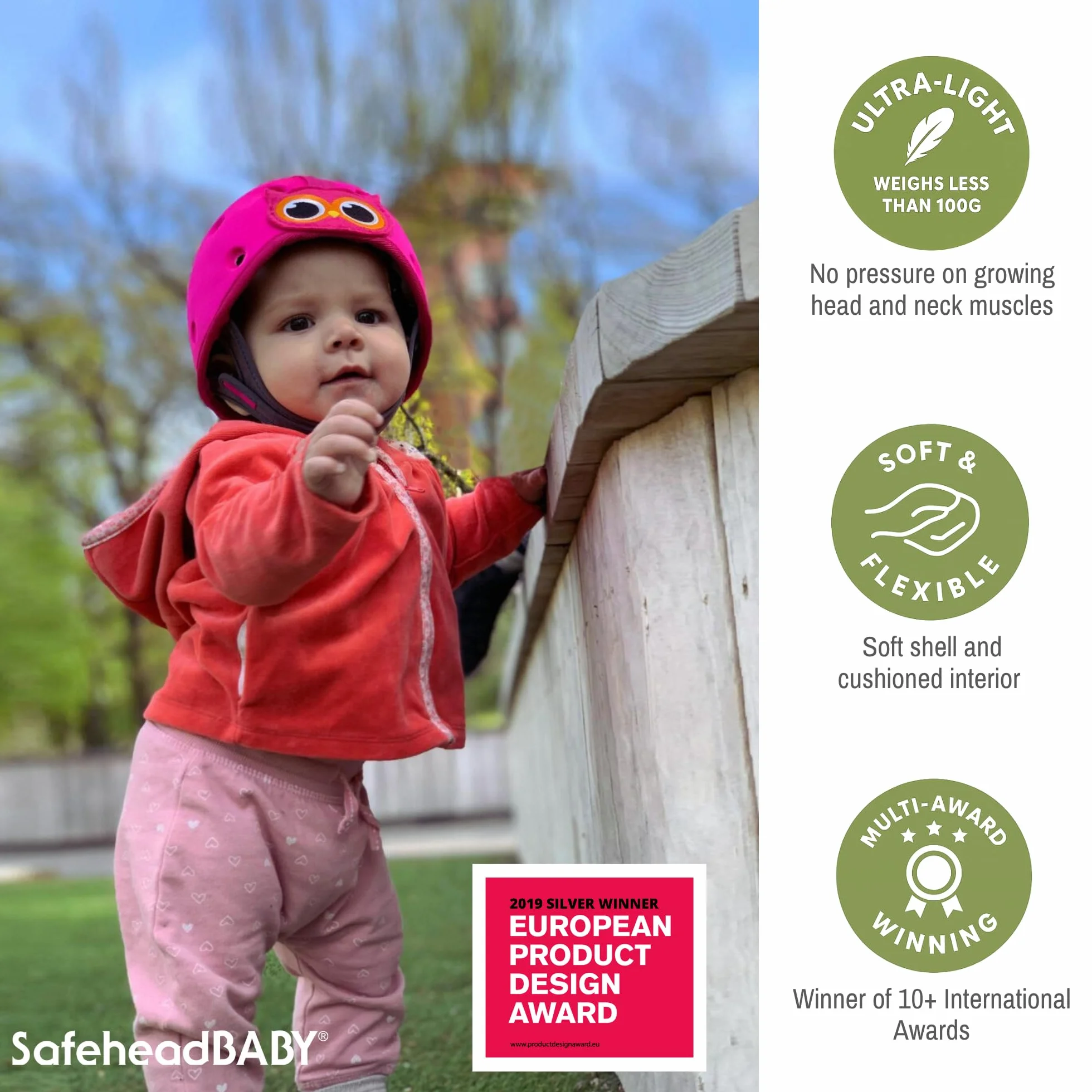 SafeheadBABY Casque de sécurité bébé protection tête extensible réglable ultra-léger certifié