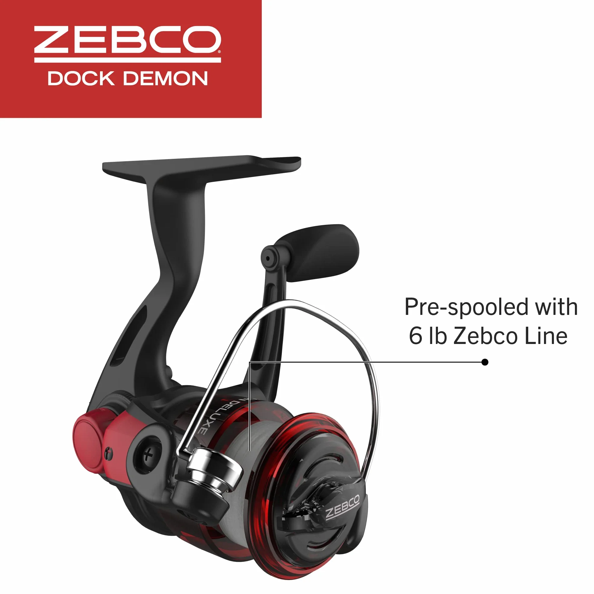 Zebco Dock Demon Moulinet à Lancer léger, Canne à pêche et Moulinet à Lancer léger, Canne en Fibre de Verre Durable de 76 cm, système Anti-Retour Quickset