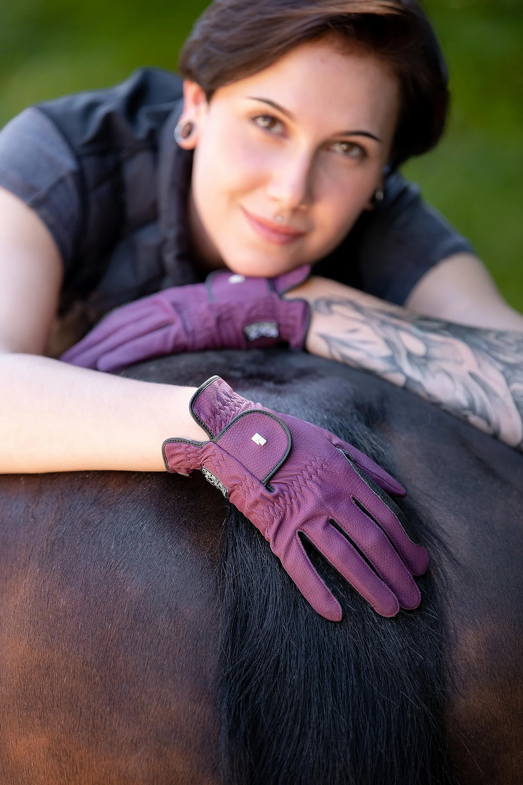 Roeckl Sports Lona Gants d'équitation d'été pour Femme Bleu Marine/argenté 7,5