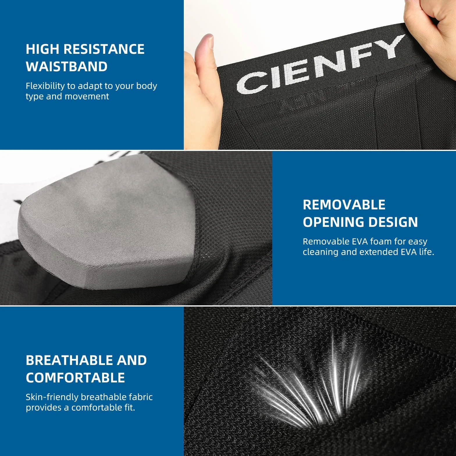Cienfy Short de Protection rembourré en EVA pour Le Snowboard, Le Patinage et Le Ski, Protection des Hanches 3D pour Hanches, Fesses et Coccyx