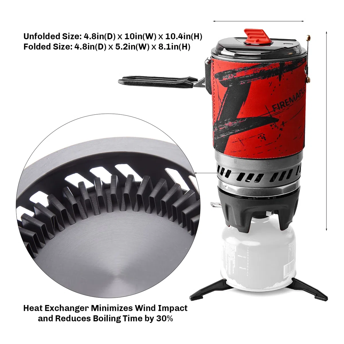 Fire-Maple Polaris Régulateur de Pression Système de Cuisson pour Randonnée, Réchauds de Camping à Gaz avec Support, Idéal pour Sac à Dos