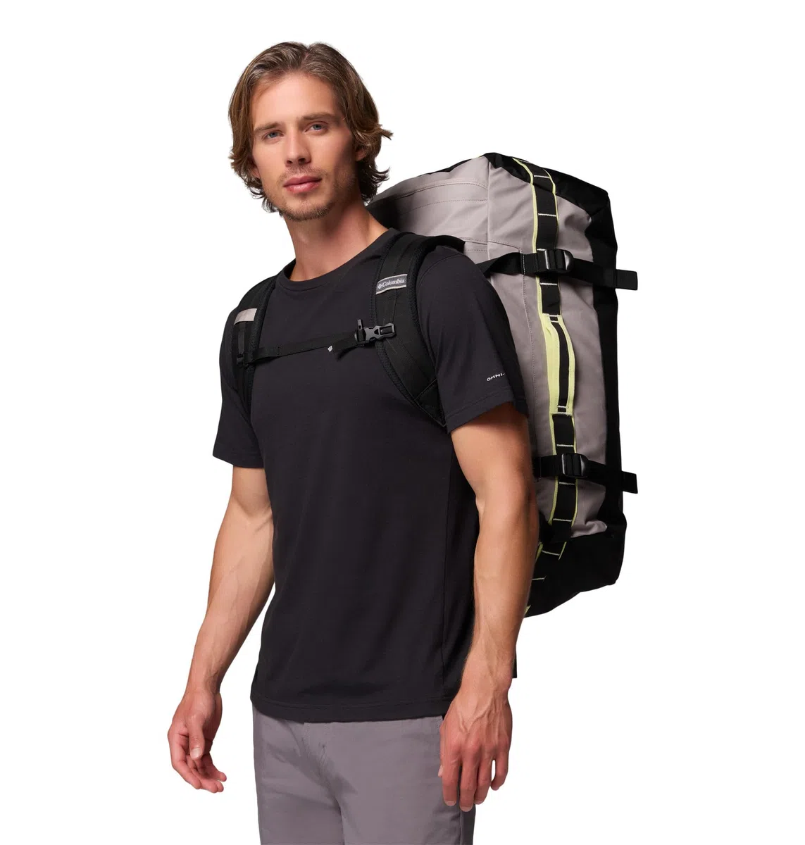Columbia Landroamer Sac de Sport Unisexe 60 l, Gris Silex/Noir/Citron Haze, Taille Unique