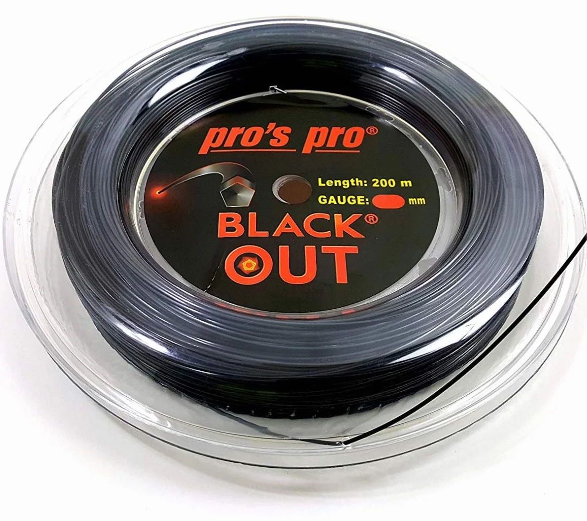 Pro's Pro BlackOut Corde de tennis Noir 200 m