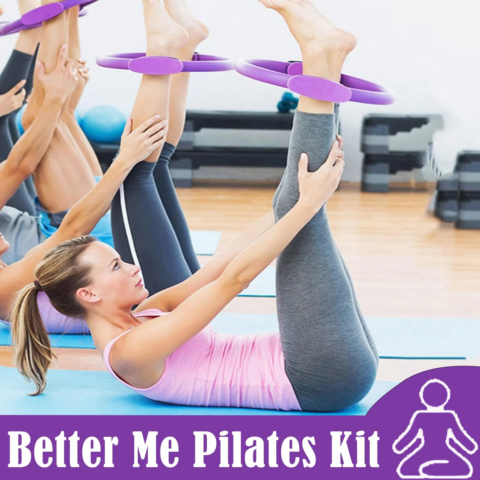 Kit Pilates Essentials pour Femmes, Kits De Pilates pour EntraîNements à Domicile, Ensembles De Yoga Portables, avec Ballon De Yoga 25 Cm, Bande RéSistance en Forme De 8