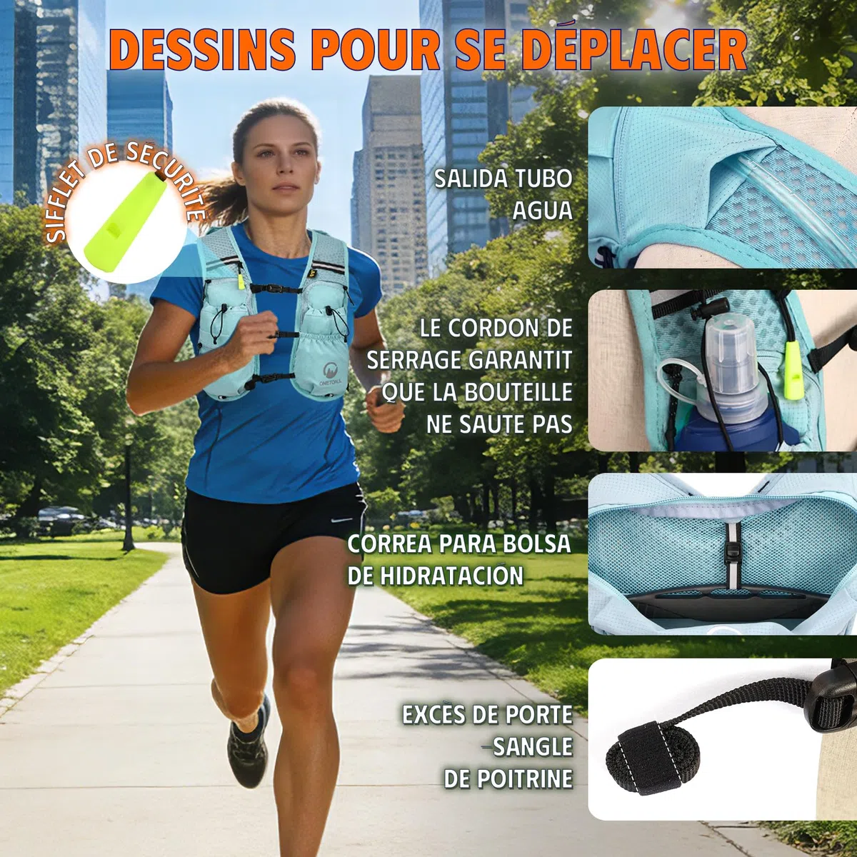 Gilet Hydratation Running Femme Est Un Gilet Course à Pied pour Trail et Randonnée, avec Poche à Eau 2L TPU et Flasque 500ml, Léger et Respirant pour Un Confort Optimal sans Rebond