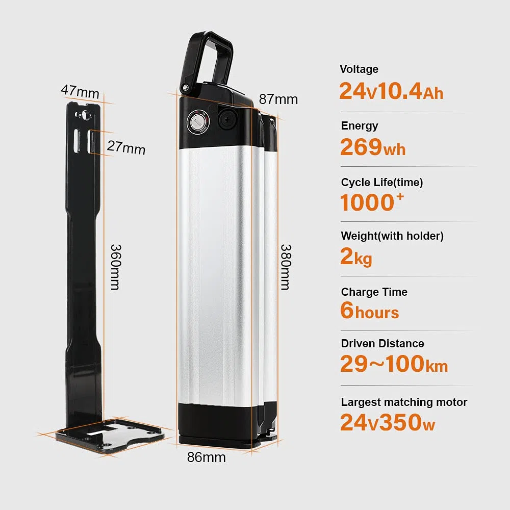 SEASON 24V 10.4Ah / 15.6Ah Ebike Batterie de Remplacement XH259-10J Vélo électrique Pedelec Battery ZL07010-F pour Phylion, MiFa, Trio u.a. (24V 10,4Ah 259Wh)