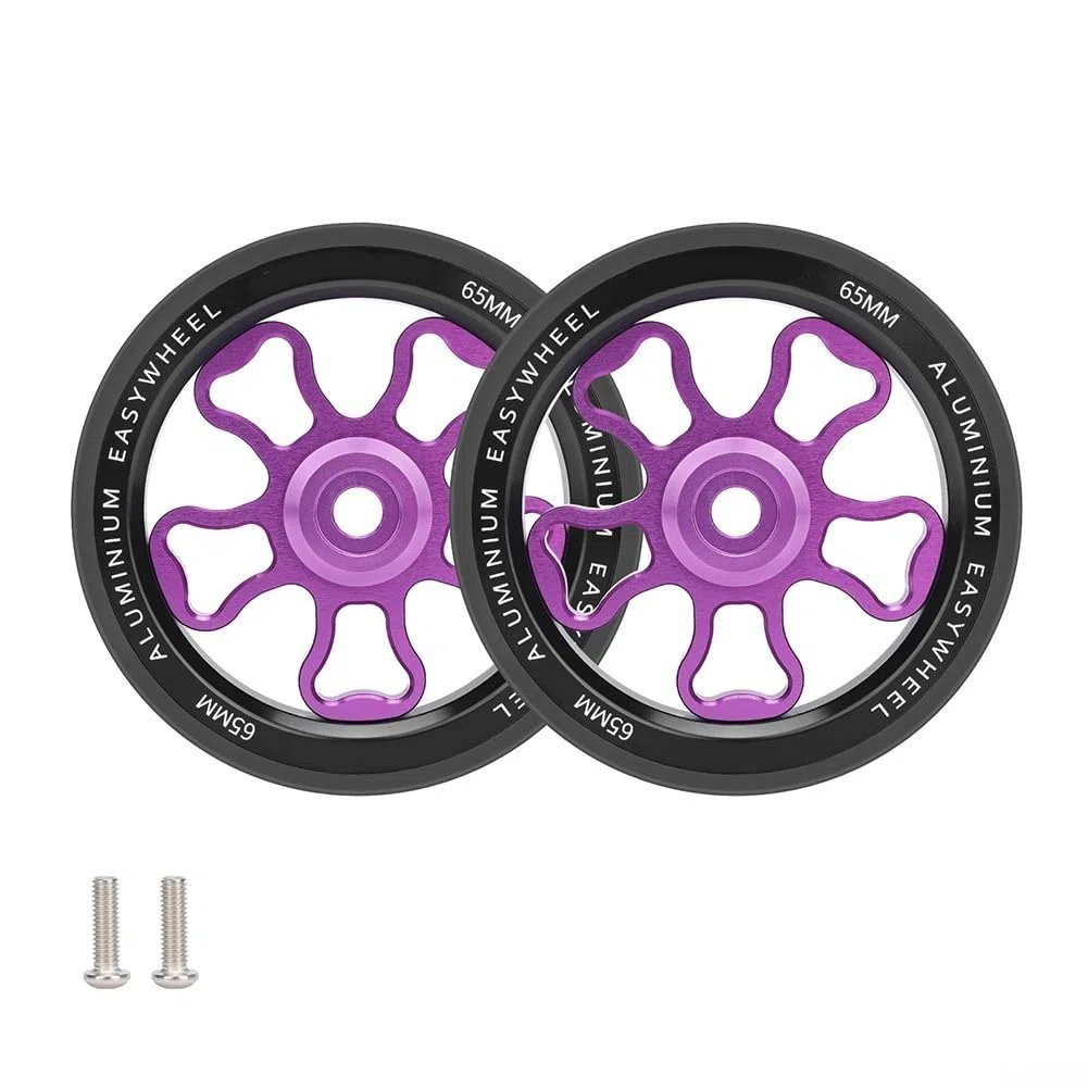 Roue de vélo pliable Easy Wheel, 70 mm pour Brompton et pour 3Sixty avec alliage d'aluminium et construction en caoutchouc, conçue pour une utilisation fluide (noir)