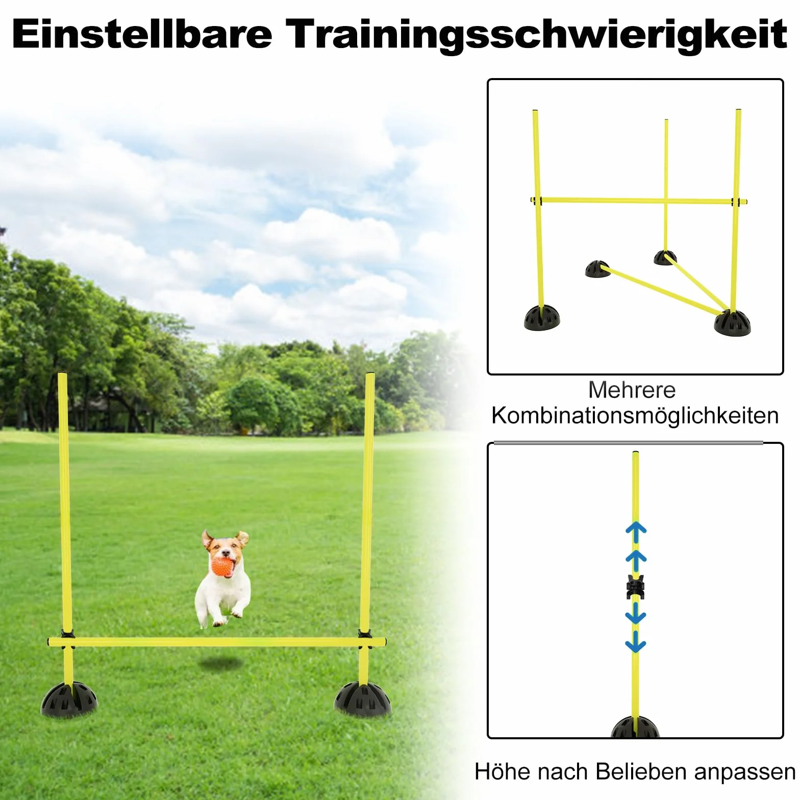 Agility Grid Lot de barres de saut pour entraînement conditionnel, 15 barres, 10 pieds, 10 clips