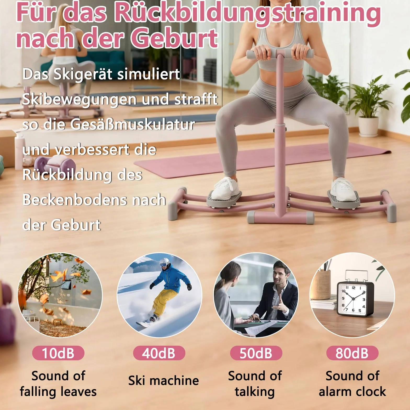 Machine à ski, entraîneur de ski simulé pour le plancher pelvien, appareil d'entraînement réglable en hauteur pour les jambes, le fitness, la musculation, la formation du corps, équipement