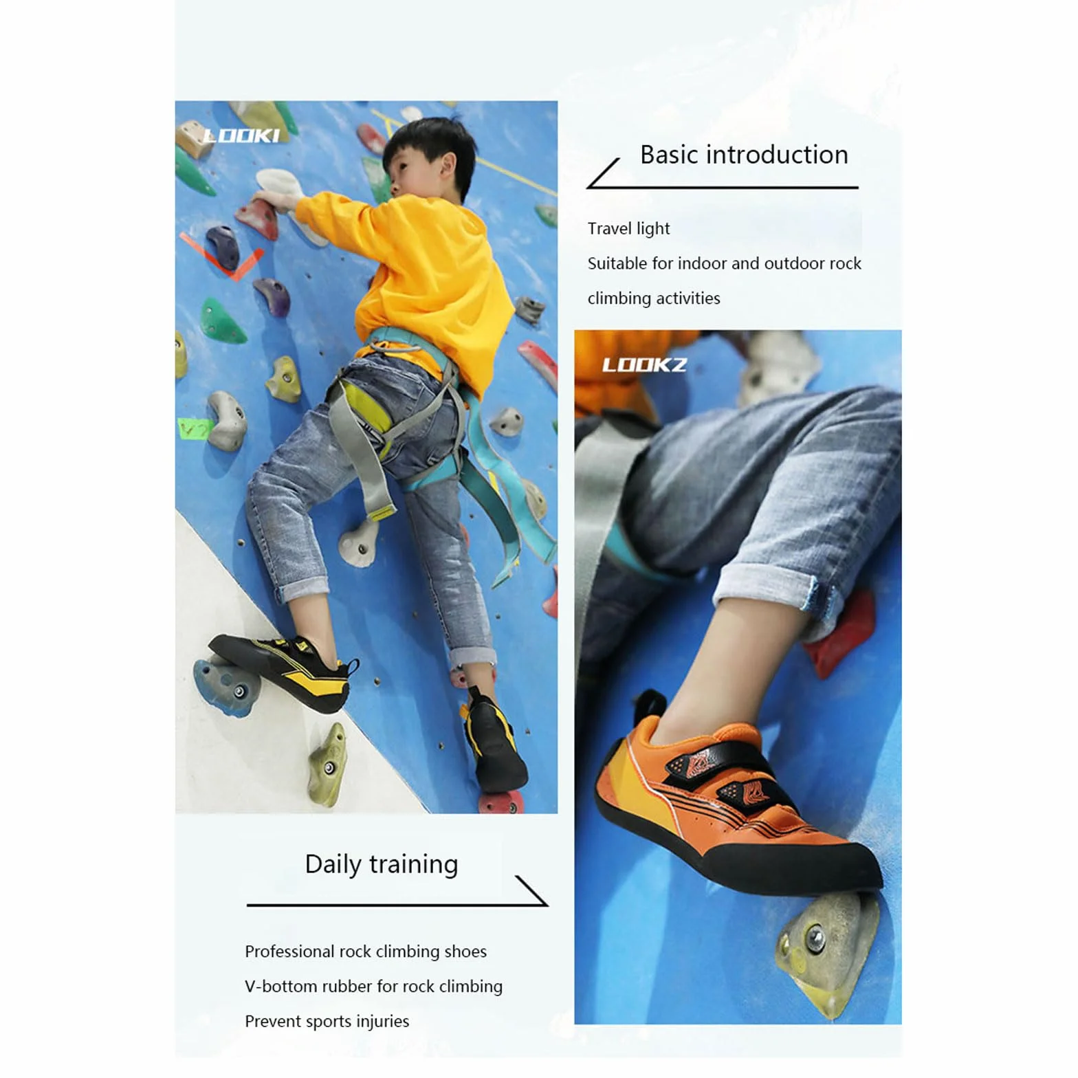 Chaussure d'escaladee,Chaussons d'escalade pour Adolescents,Chaussures d'escalade d'intérieur,Chaussures compactes,Chaussures de Sport Respirantes et antidérapantes pour Hommes Femmes