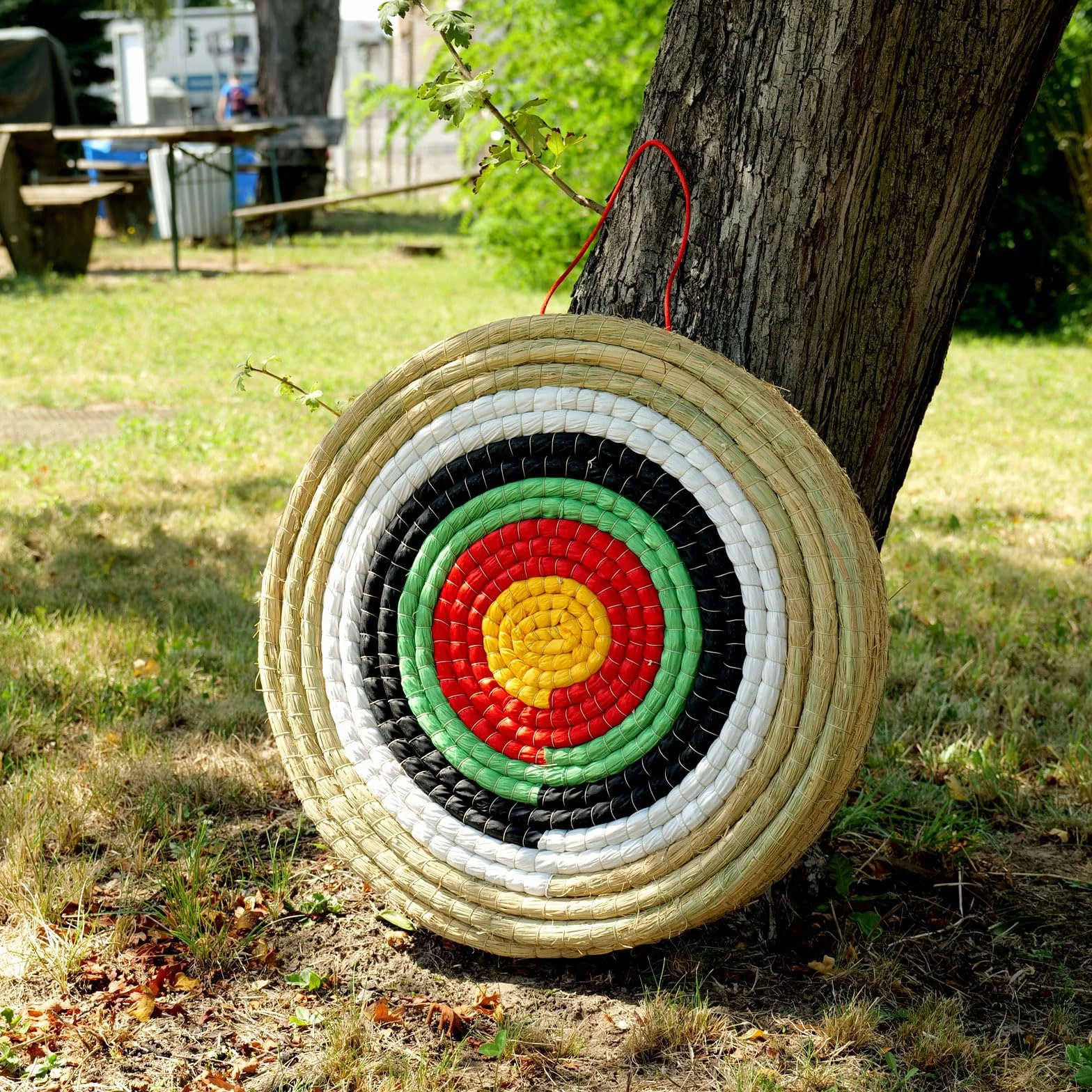 Cible en paille 50 cm pour le sport à l'arc | Cible de paille traditionnelle avec 5 anneaux | Différentes épaisseurs