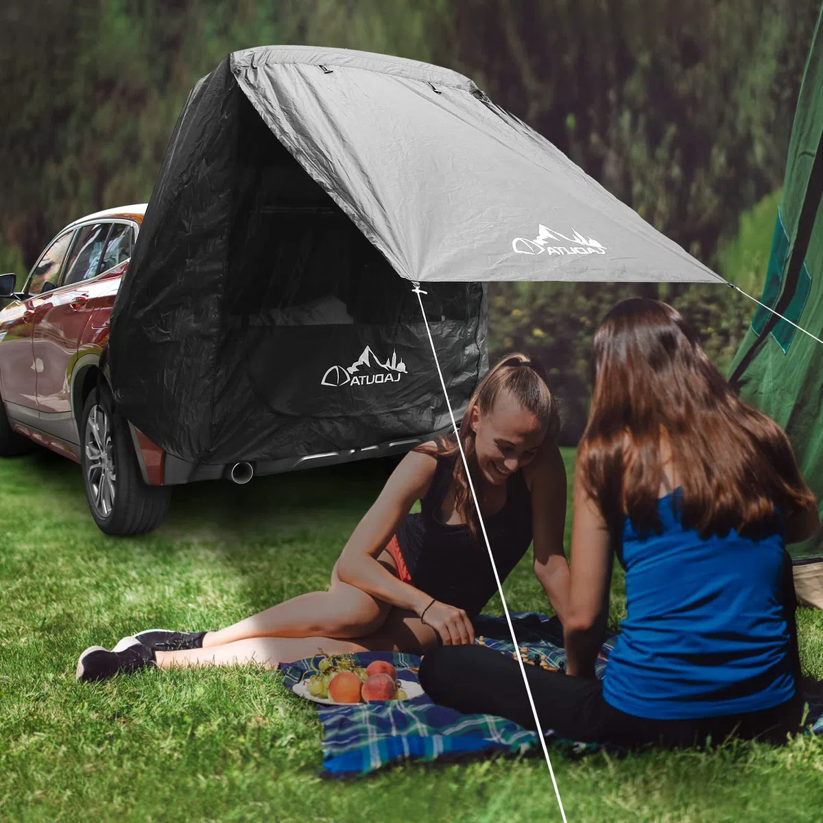 Auvent de Voiture Tente de hayon de Voiture avec la Gaze B3 Protection Solaire Imperméable Abri de Soleil de Tente pour Divers modèles de SUV（Largeur de la Queue inférieure à 1,9 m）