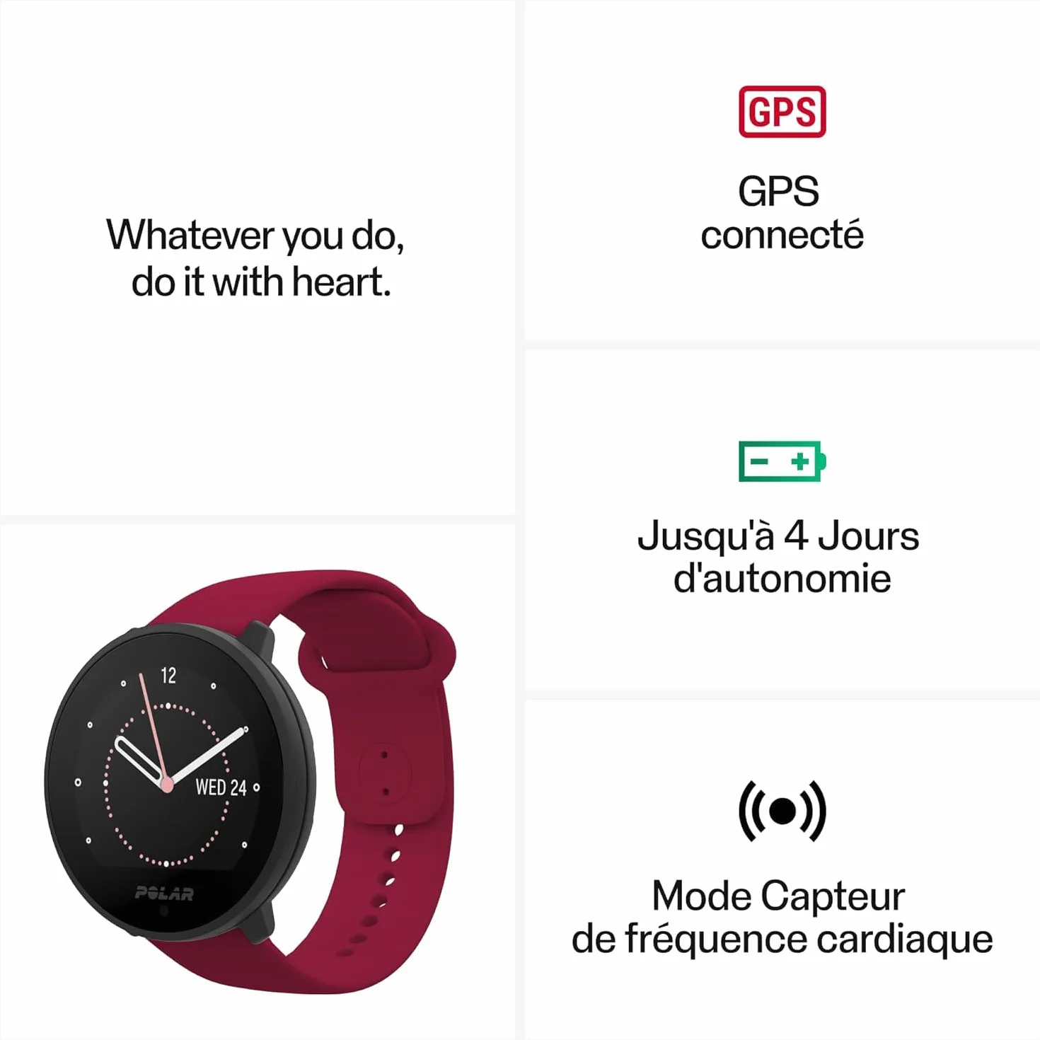 Polar Unite - Montre Connectée - Montre Fitness Étanche avec GPS connecté, Suivi du Sommeil, Guide d'entraînement Quotidien, Mesure de la Récupération – Cardiofréquencemètre au Poignet