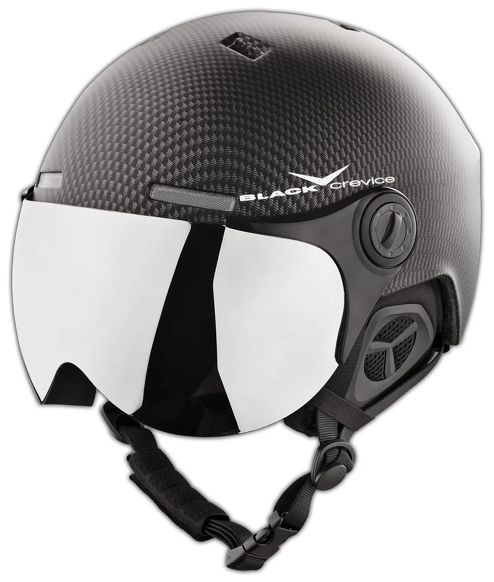 BLACK CREVICE Casque de Ski Saalbach I Casque de Ski avec visière Style Pilote diverses Couleurs I Hommes & Femmes INCL. visière de Rechange I Casque de Snowboard Unisexe I Taille réglable