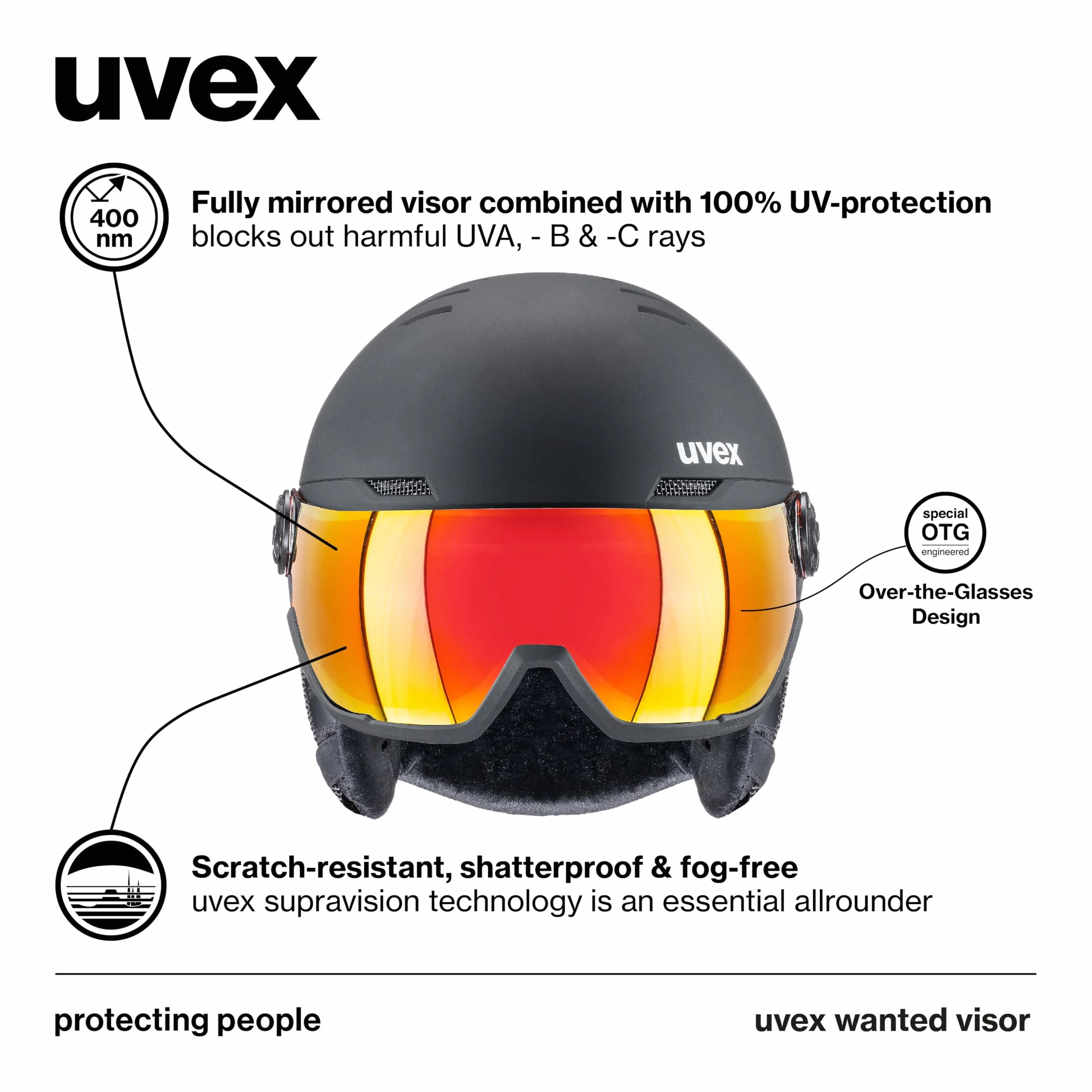 uvex wanted visor, casque de ski Adulte unisexe