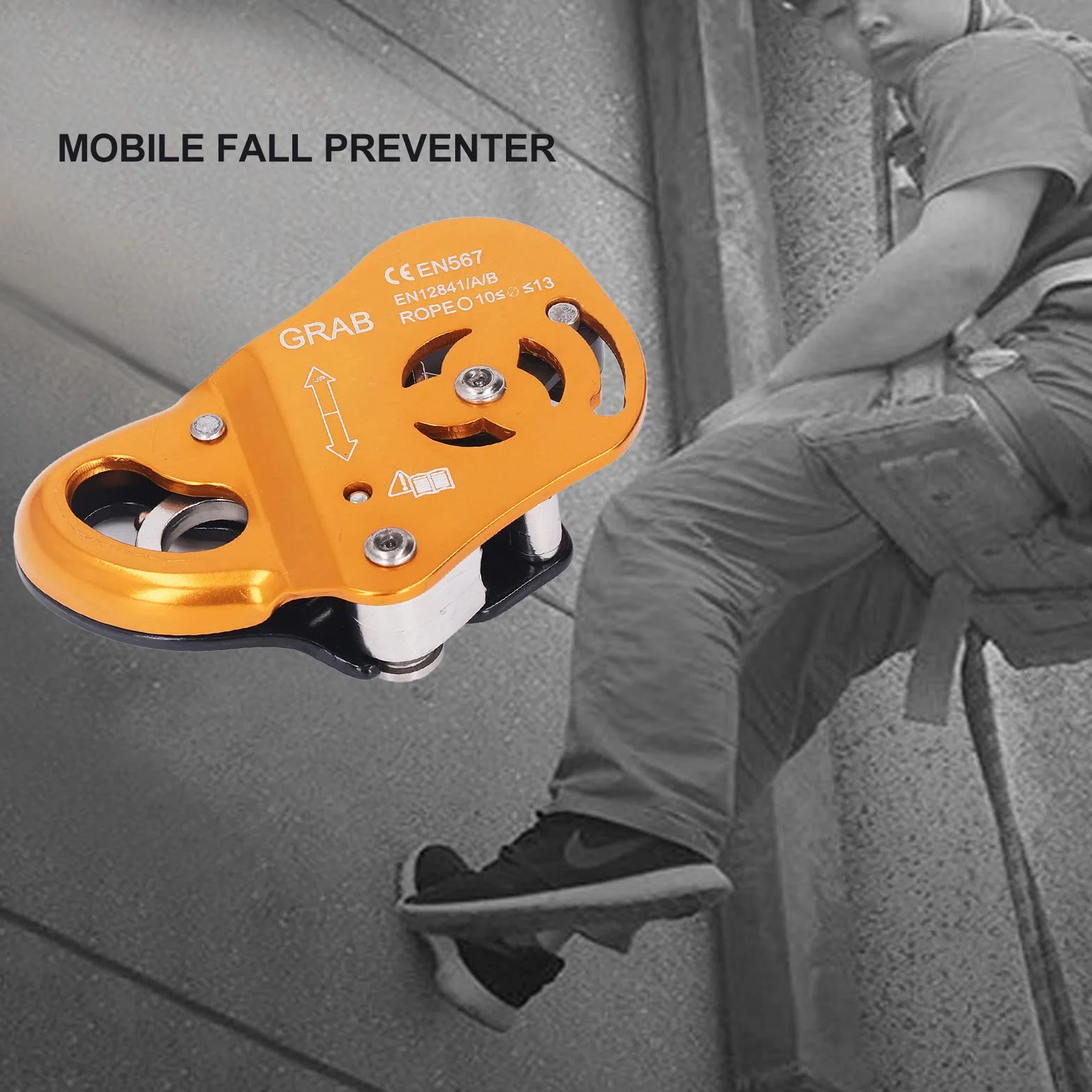 Keenso Corde d'escalade Mobile, Dispositif de Anti-Chute à Verrouillage Automatique pour Les Travaux Aériens d'alpinisme