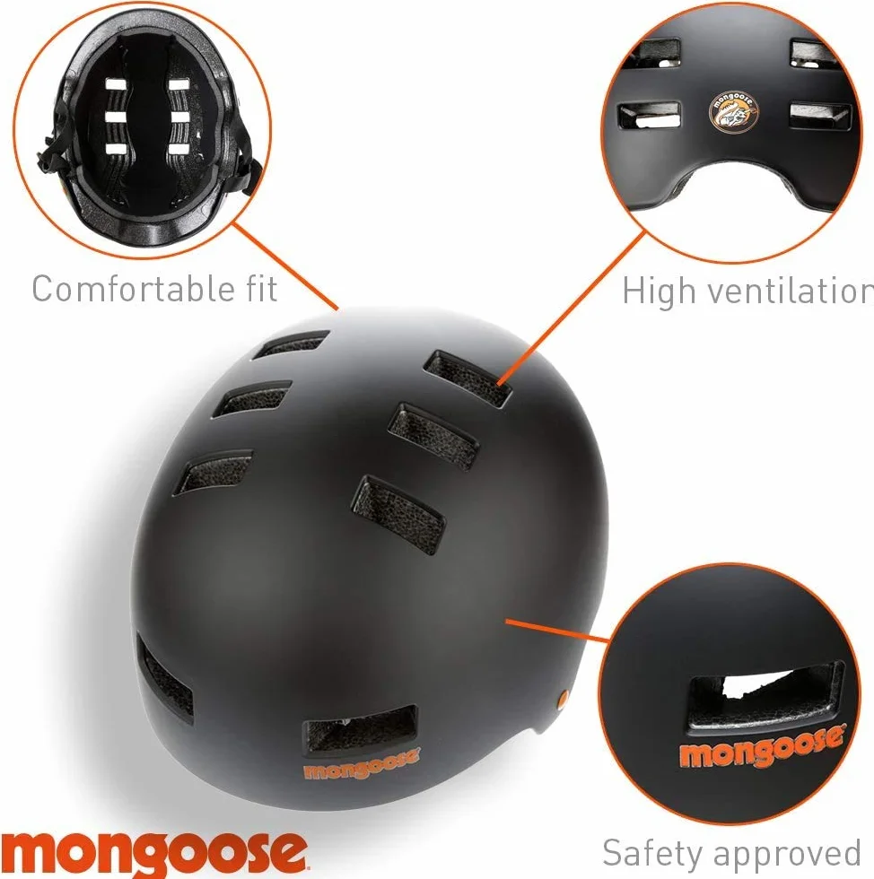 Mongoose Urban Hardshell Helmet for Scooter, BMX, Cycling and Skateboarding Unisex-Adult