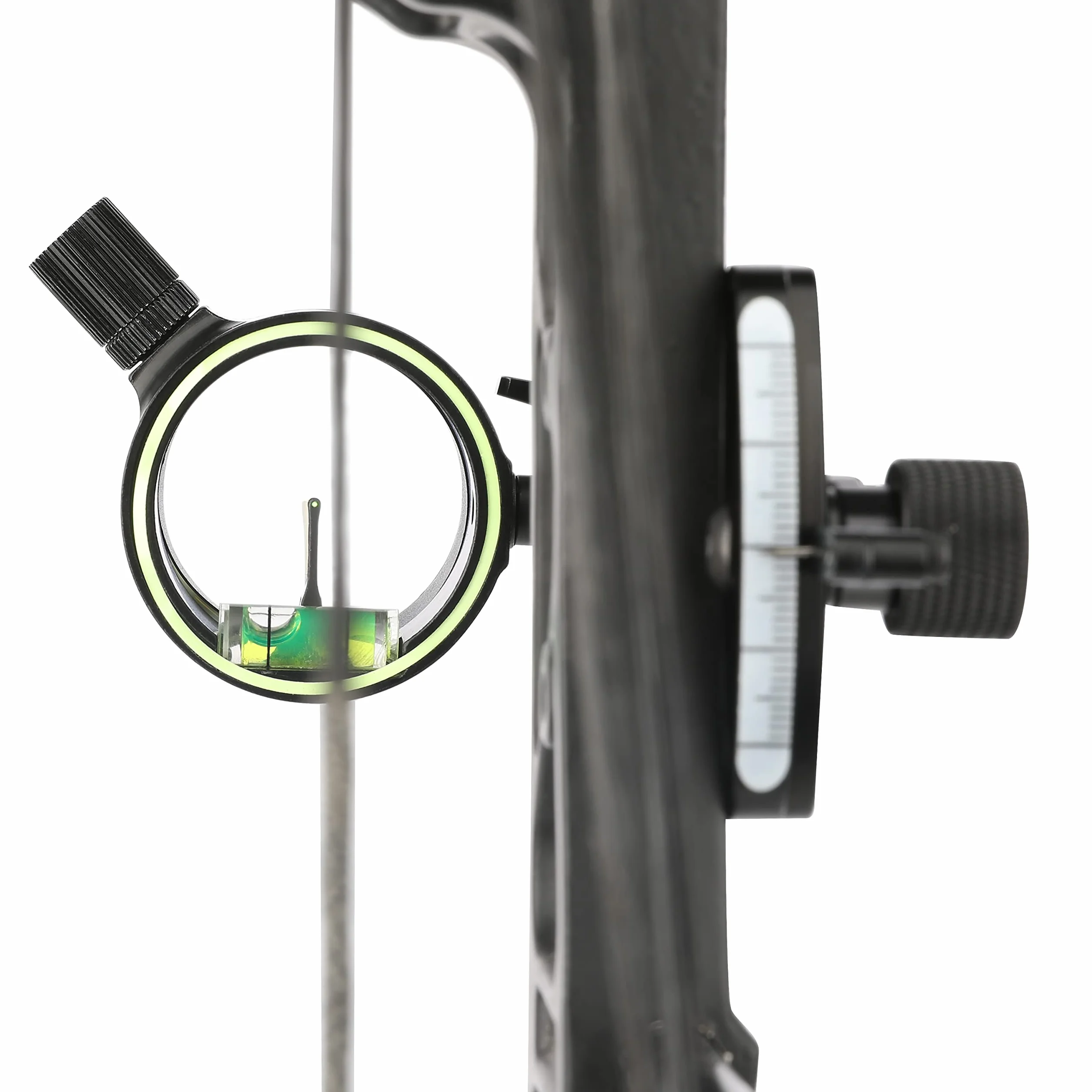 Viseur pour Arc à Poulies 1 Pin Micro Réglage 0.019" Fibre Optique avec Lumière de Visée