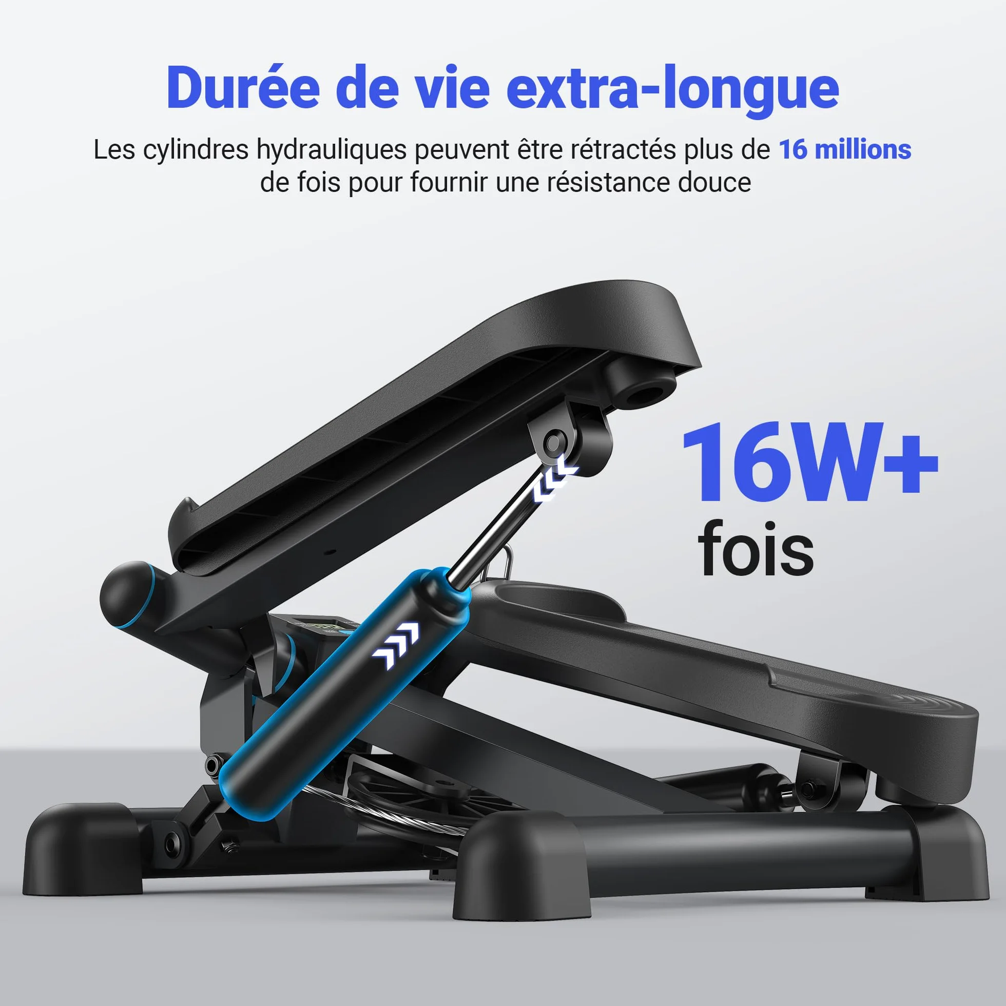 MERACH Stepper 2 en 1 pour la Maison, Silencieux 150 kg avec Écran LCD, Fitness avec Cordes de Puissance