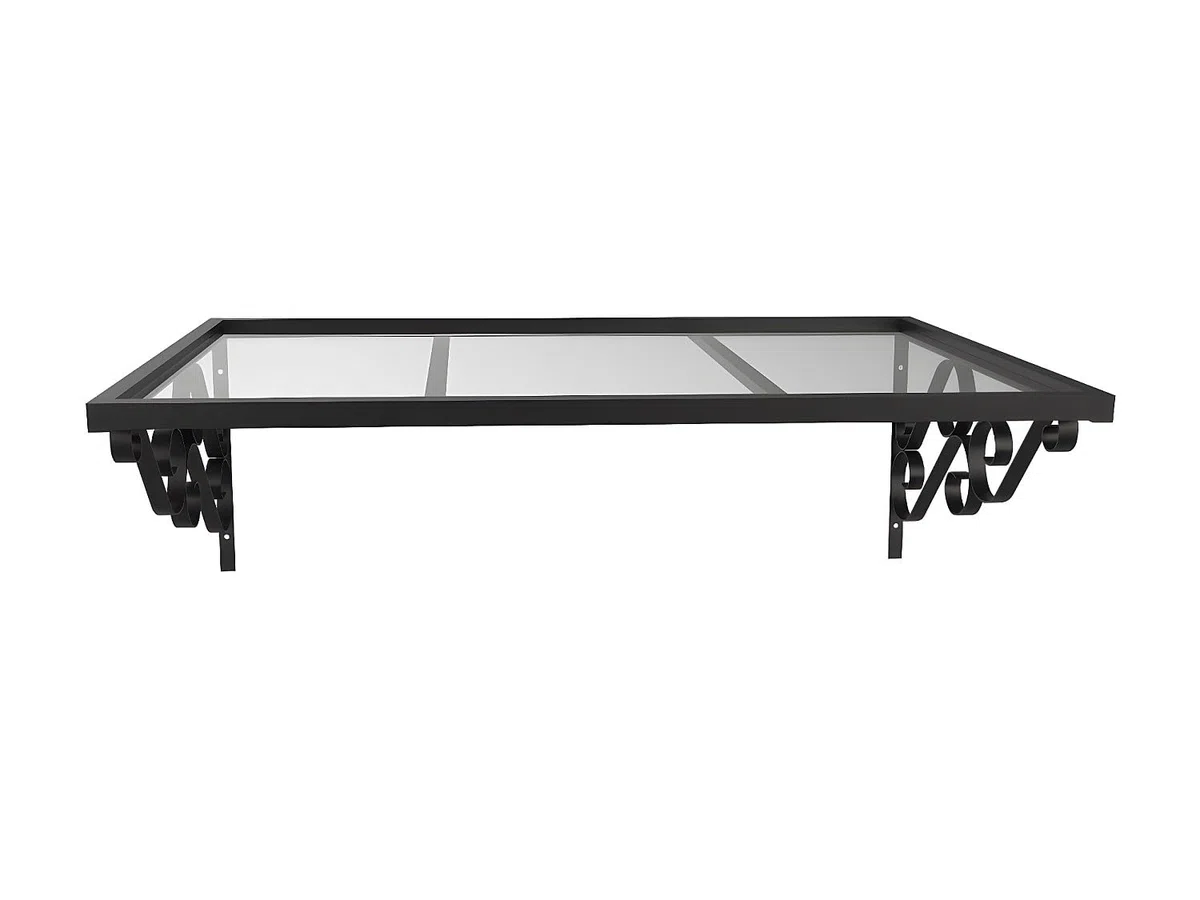 Vente-unique - Auvent de Porte en Aluminium L150 x l80 cm incliné AMBAN