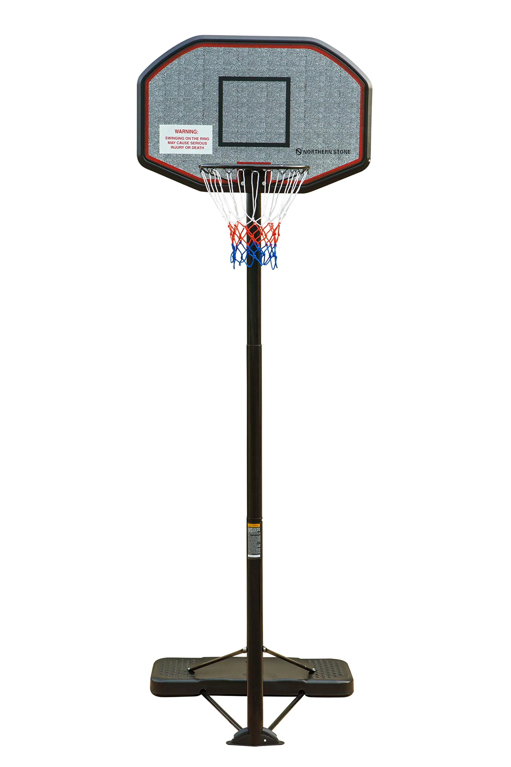 NORTHERN STONE Pro Court Cerceau de Basket-Ball Portable réglable en Hauteur avec Panneau d'impact, Hauteur Officielle