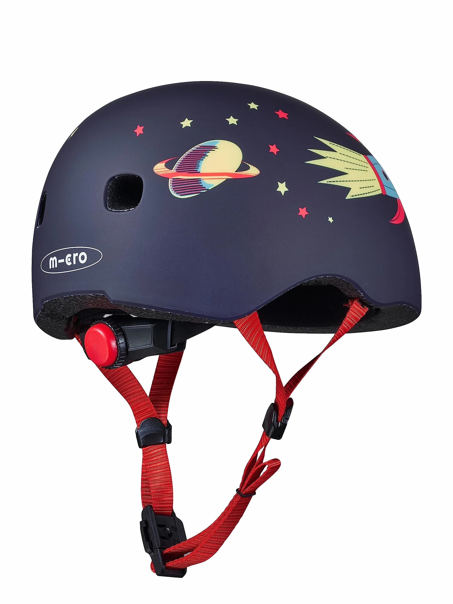 Micro | Casque Rocket | Enfants | Finition Mate | Boucle Magnétique/Lumière LED intégrée | 2-5 Ans