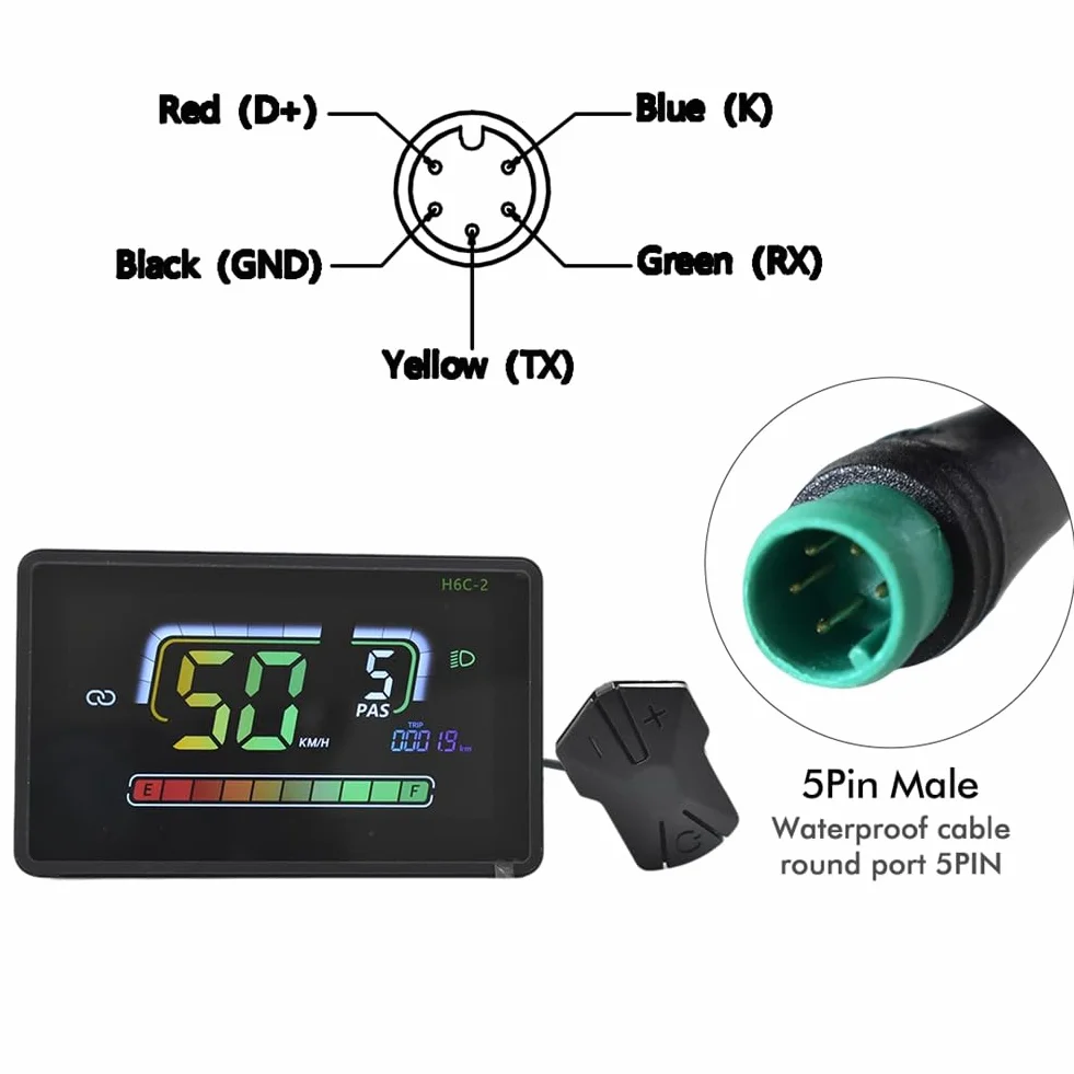 Compteur de Vitesse Bluetooth pour Vélo Électrique, Écran LCD, UART, 5 Broches