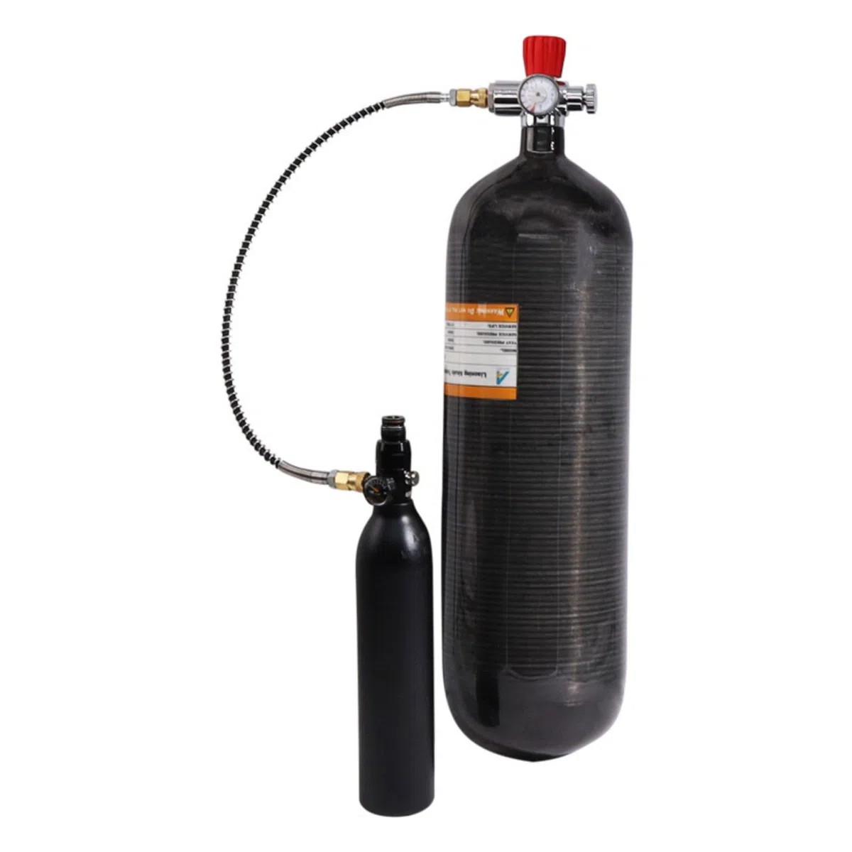 TUXING Compresseur d'air PCP haute pression PCP Paintball Valve en acier inoxydable Réservoir CO2 DIN M18 x 1,5 Rouge 4500 PSI