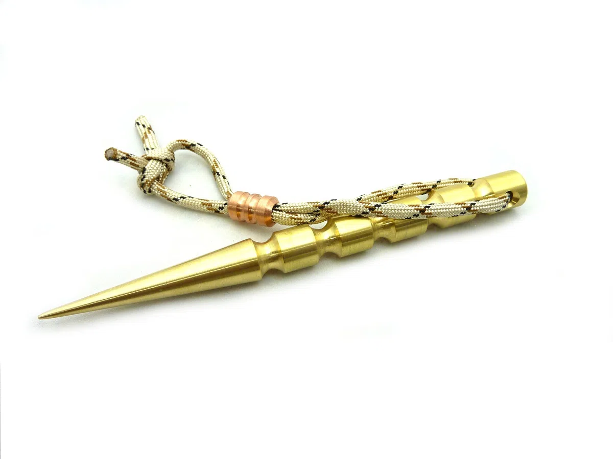 MARLIN SPIKE FID - BRASS - KNOTTING TOOL - HAND MACHINED IN THE USA