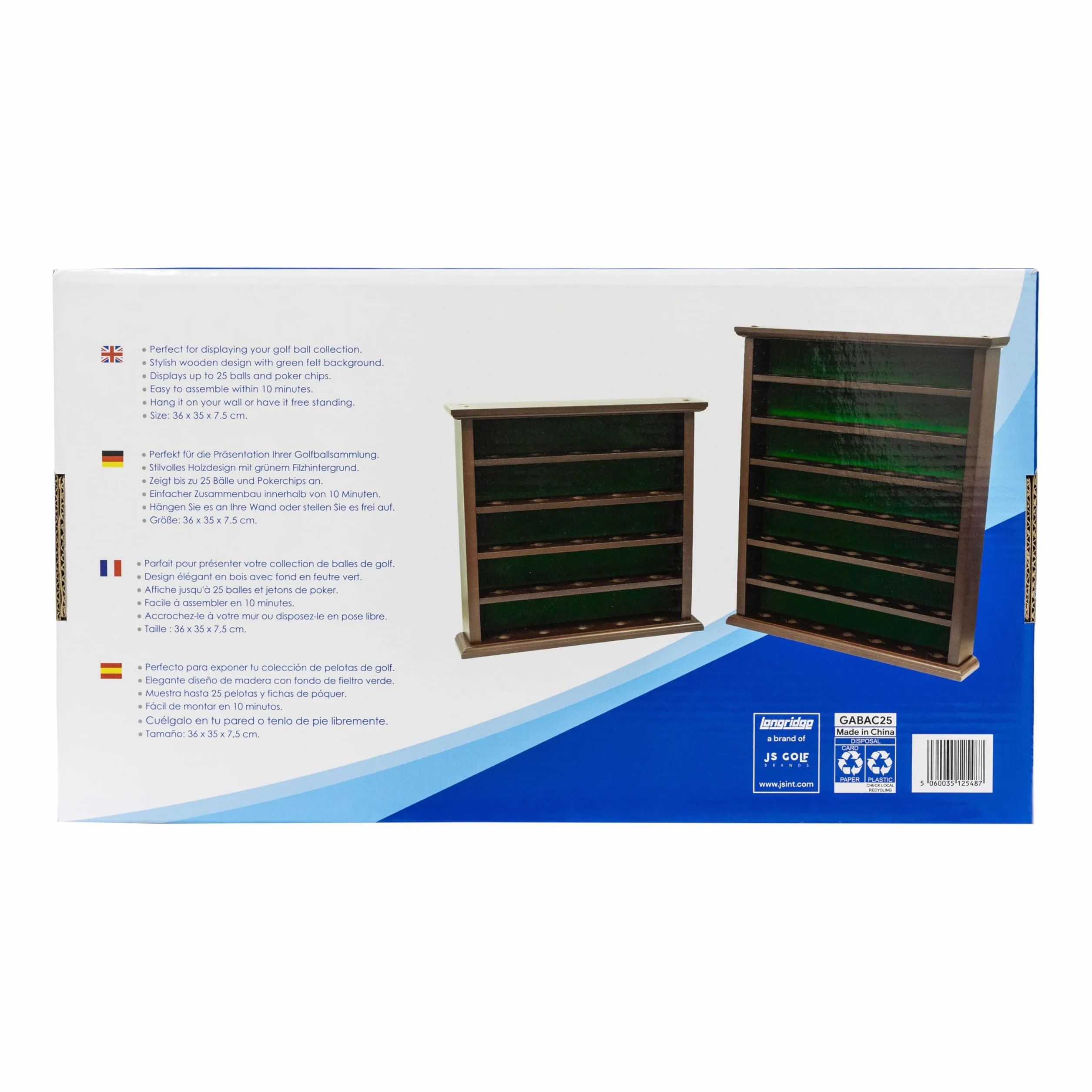 LONGRIDGE Présentoir de balles de Golf Armoire en Bois 25 balles