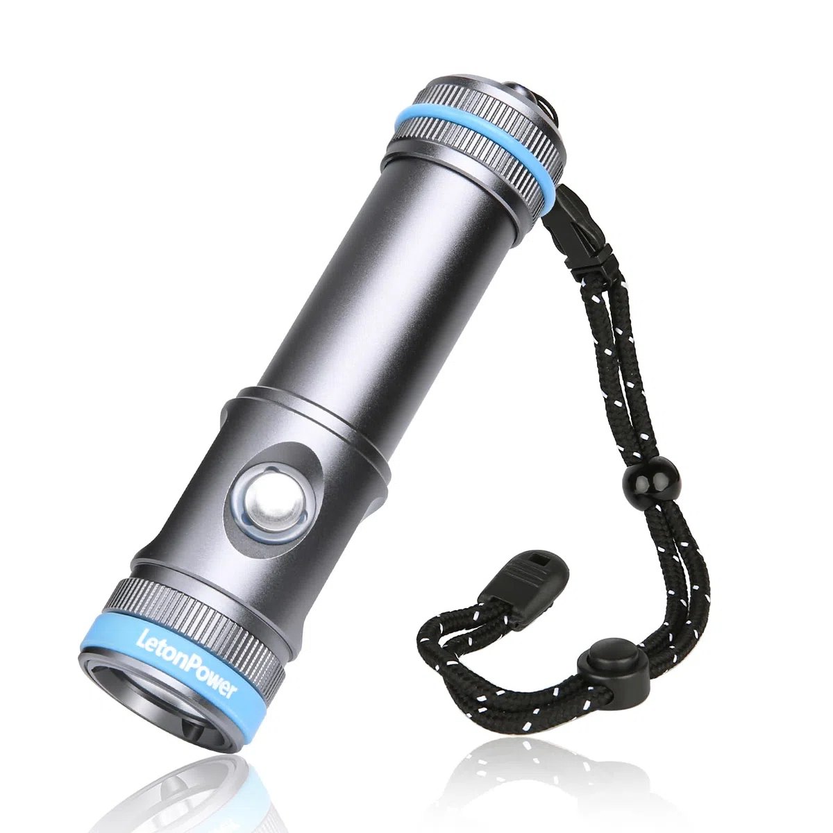 Tynny-13se Lampe de plongée 2200 lumens Lampe de poche sous-marine compacte, torche de plongée à 6 modes, chargement de type C pour lampe de poche de plongée sous-marine (Gris)